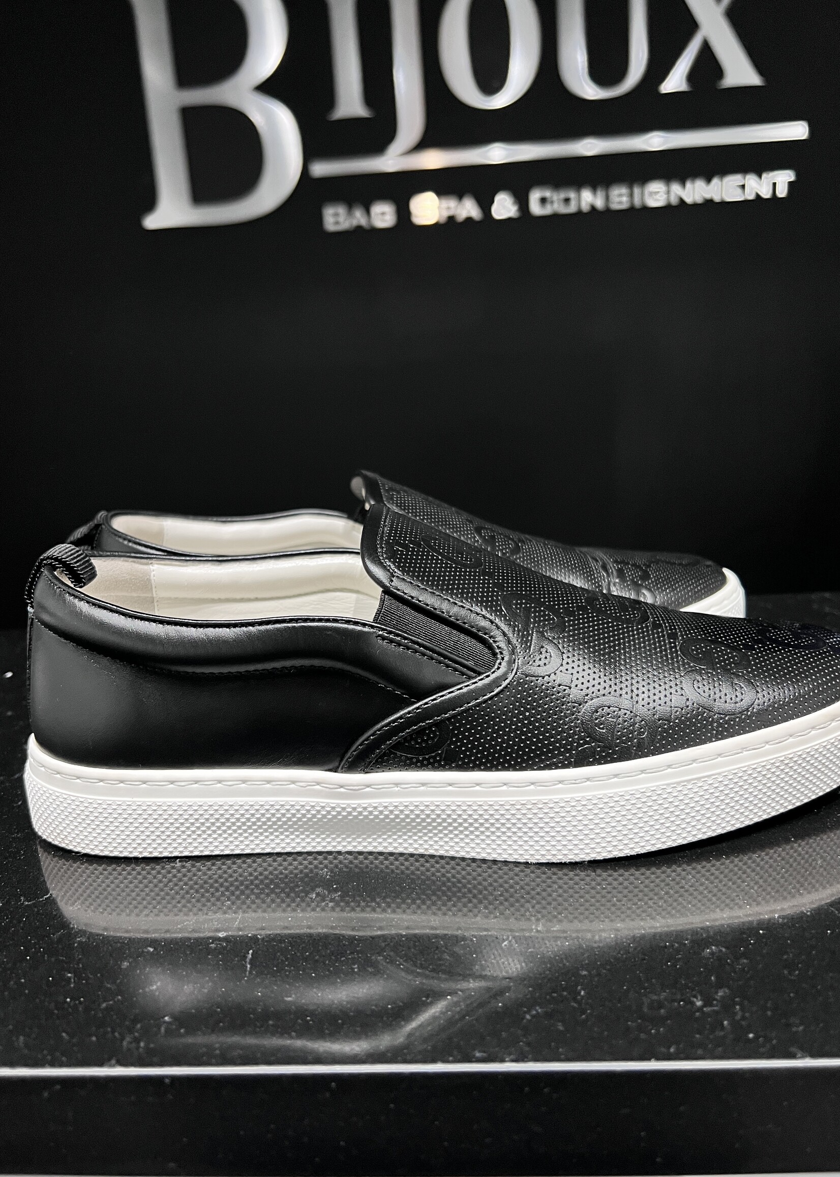 Gucci SOLD - Gucci GG Embossed Slip Ons- 7