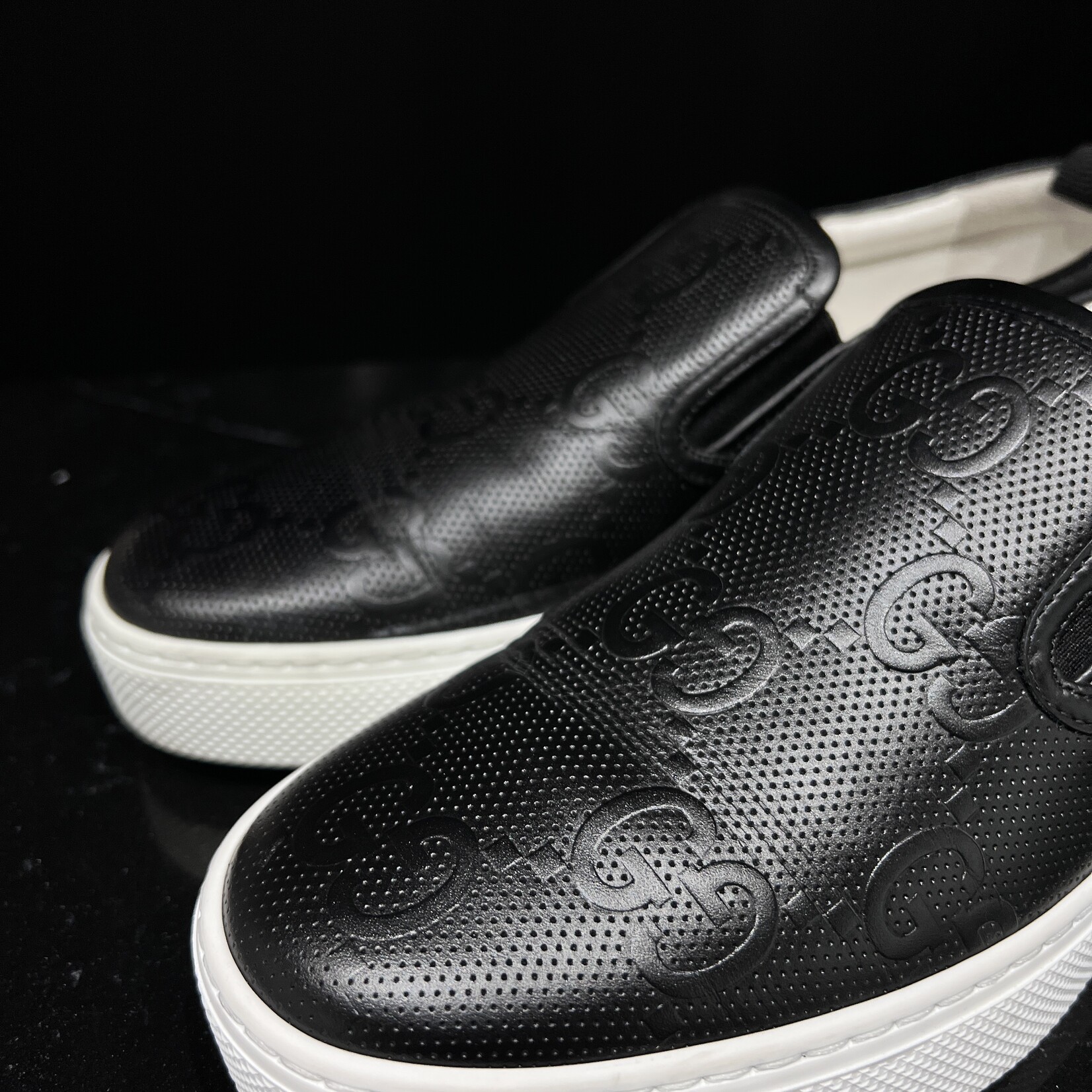 Gucci Gucci GG Embossed Slip Ons- 7