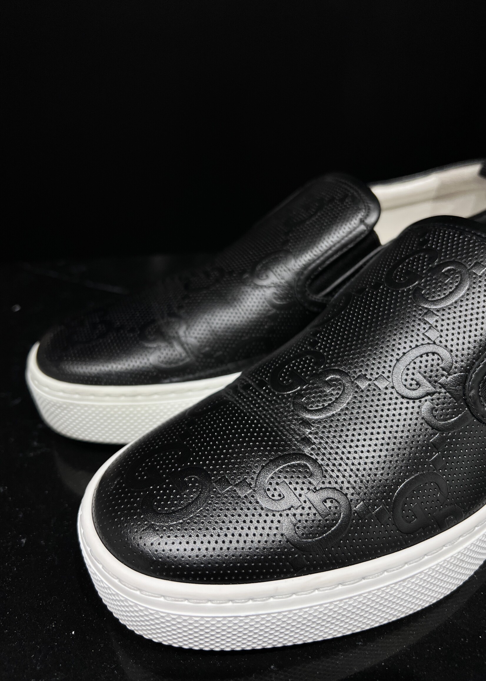 Gucci SOLD - Gucci GG Embossed Slip Ons- 7