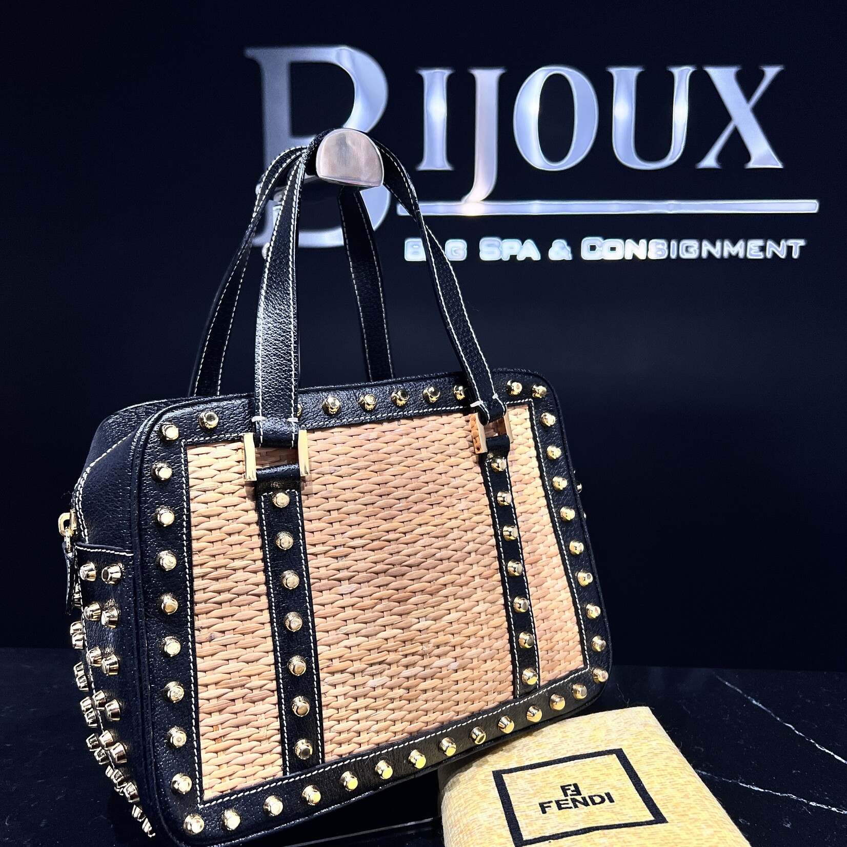 Fendi SOLD - Fendi Straw Studded