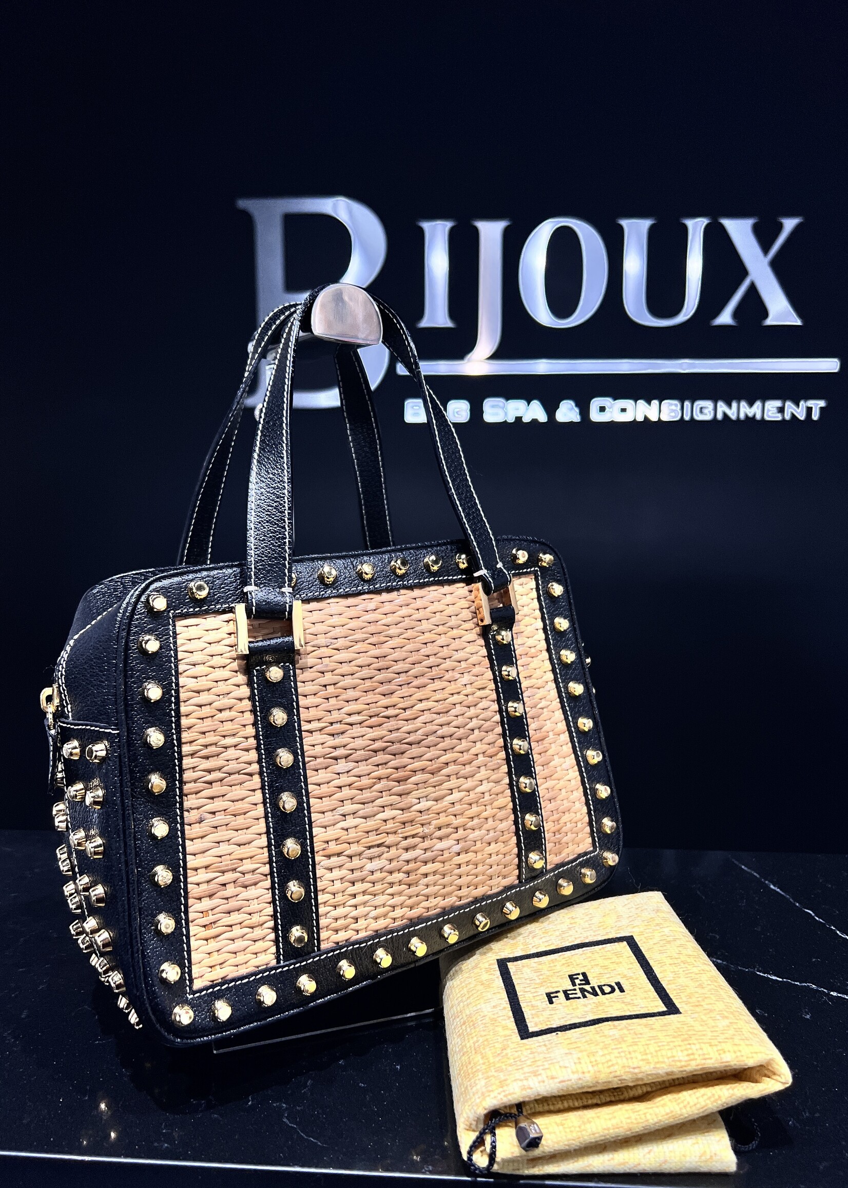 Fendi SOLD - Fendi Straw Studded