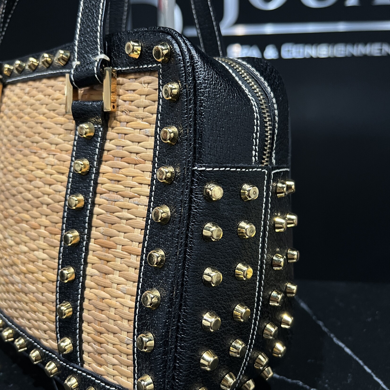 Fendi SOLD - Fendi Straw Studded