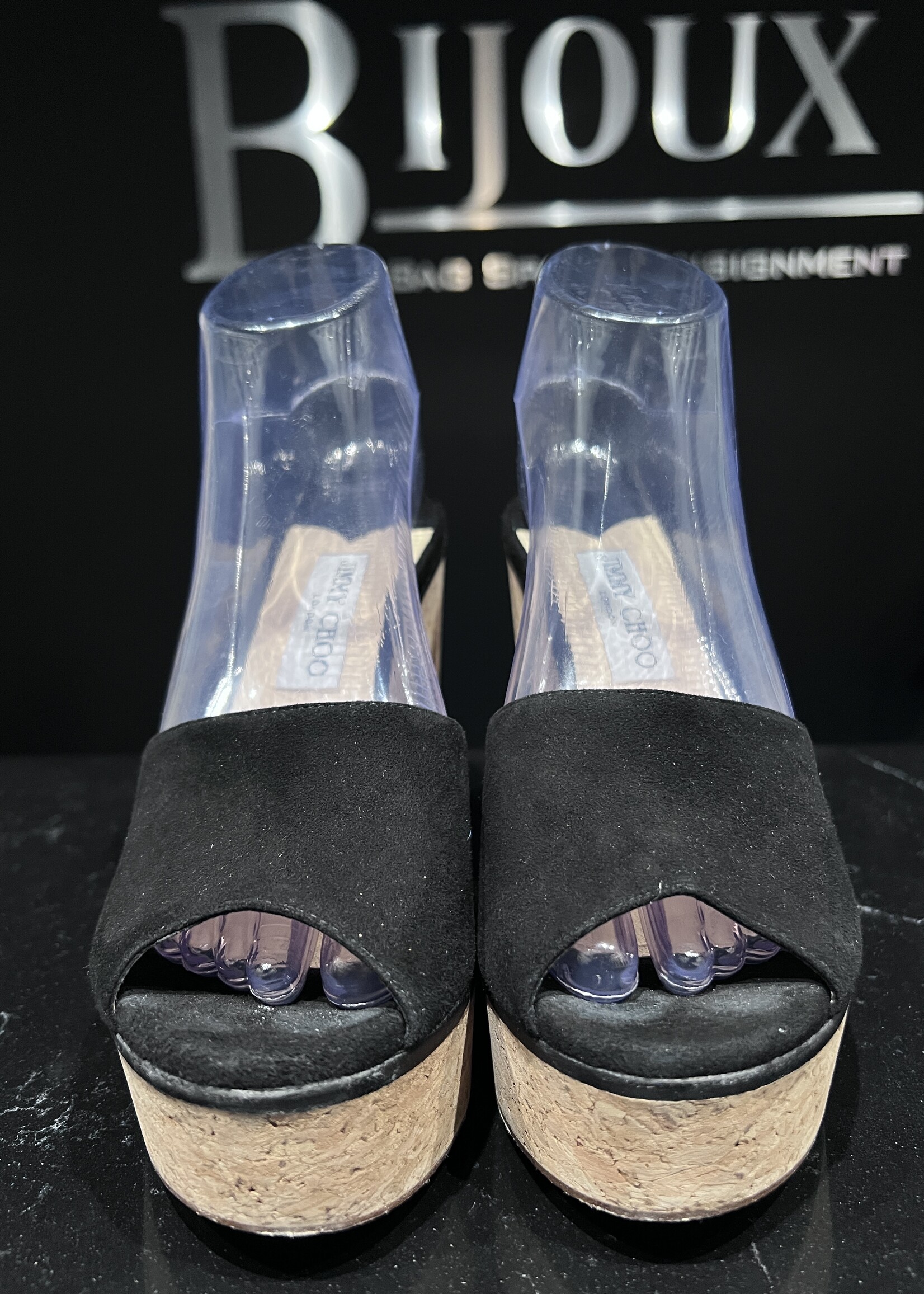 Jimmy Choo Jimmy Choo Suede Heels Black Deerskin - 38