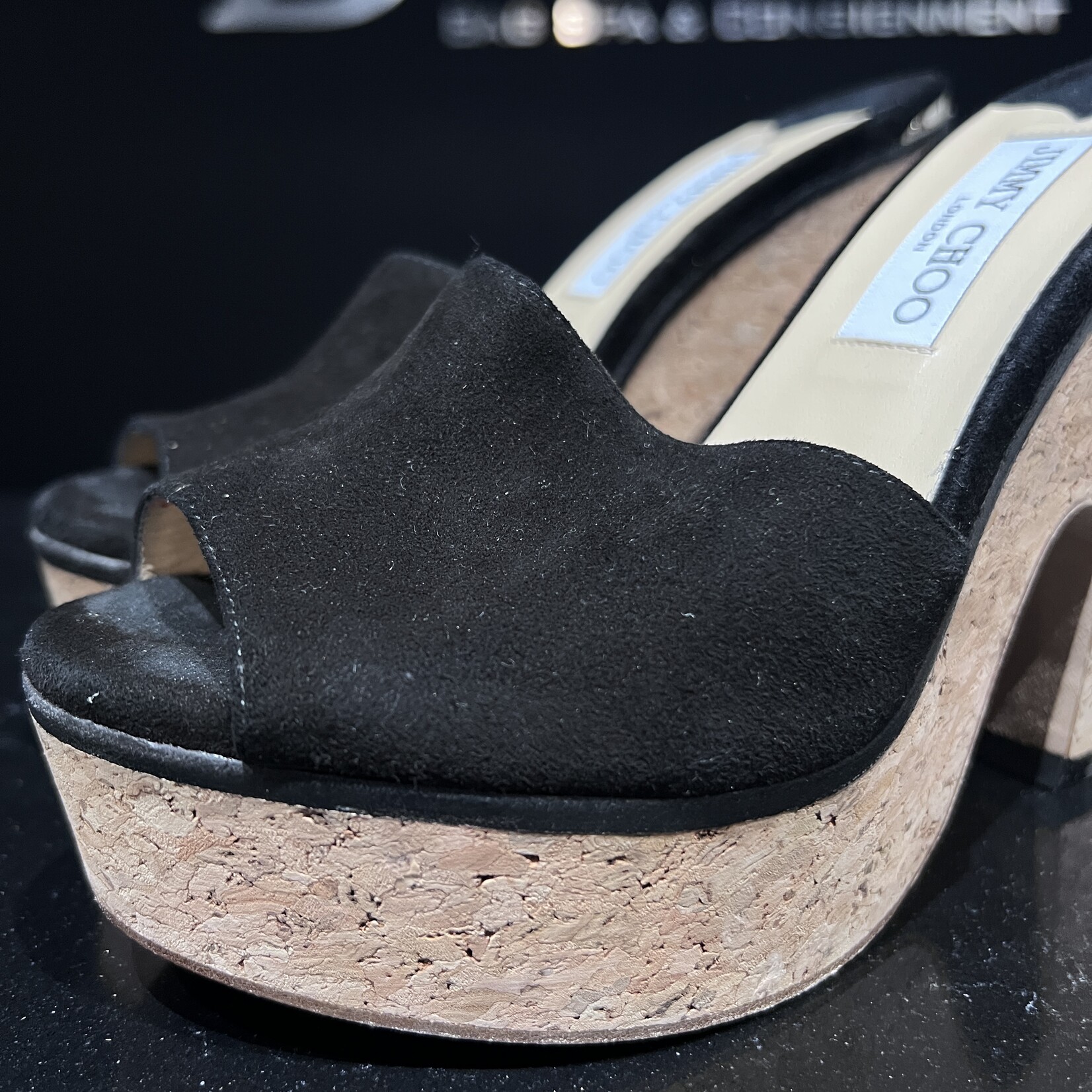 Jimmy Choo Jimmy Choo Suede Heels Black Deerskin - 38