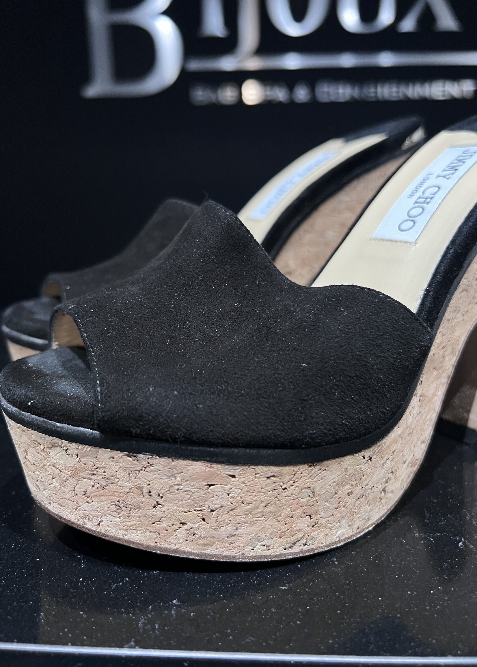 Jimmy Choo Jimmy Choo Suede Heels Black Deerskin - 38