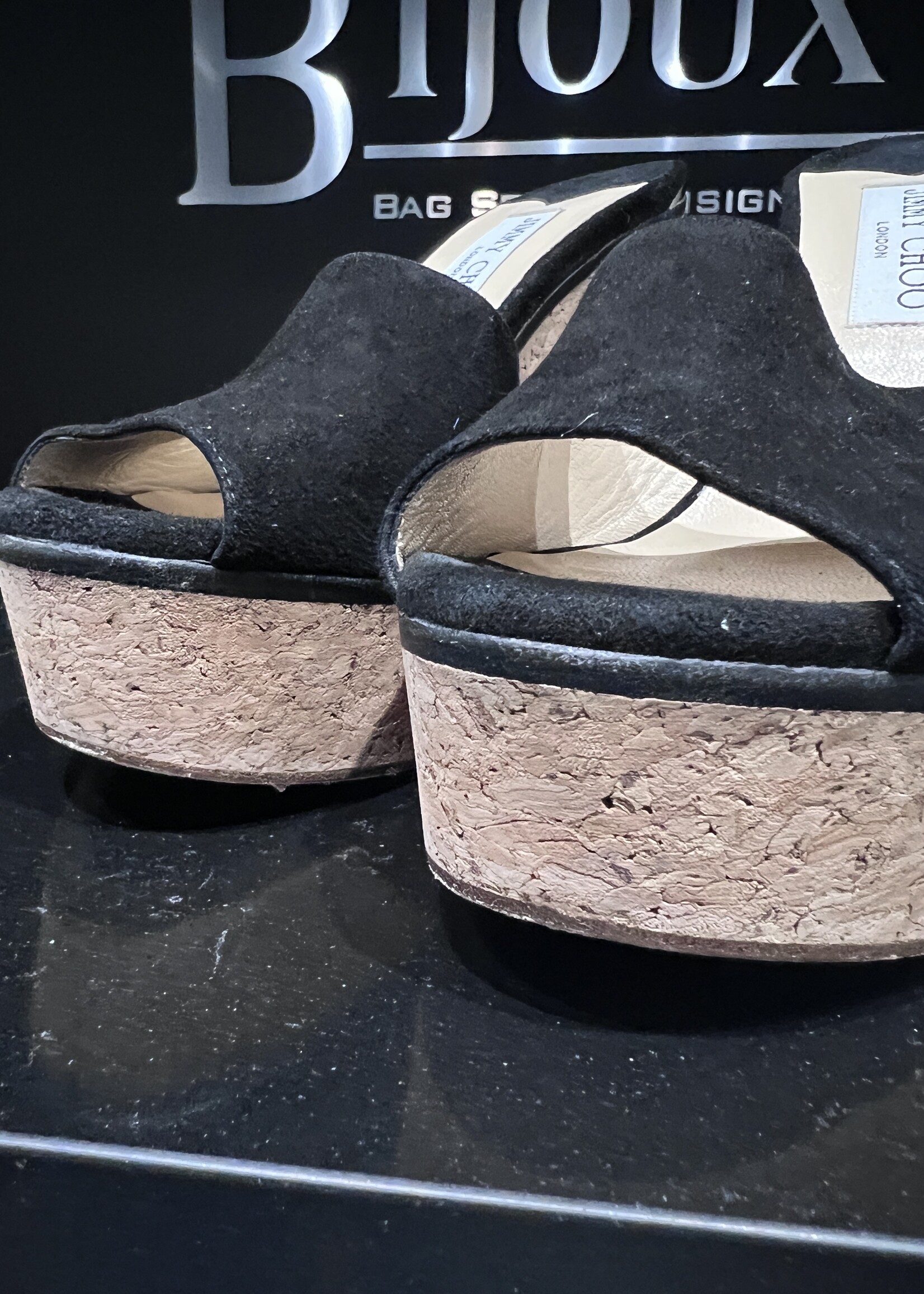 Jimmy Choo Jimmy Choo Suede Heels Black Deerskin - 38