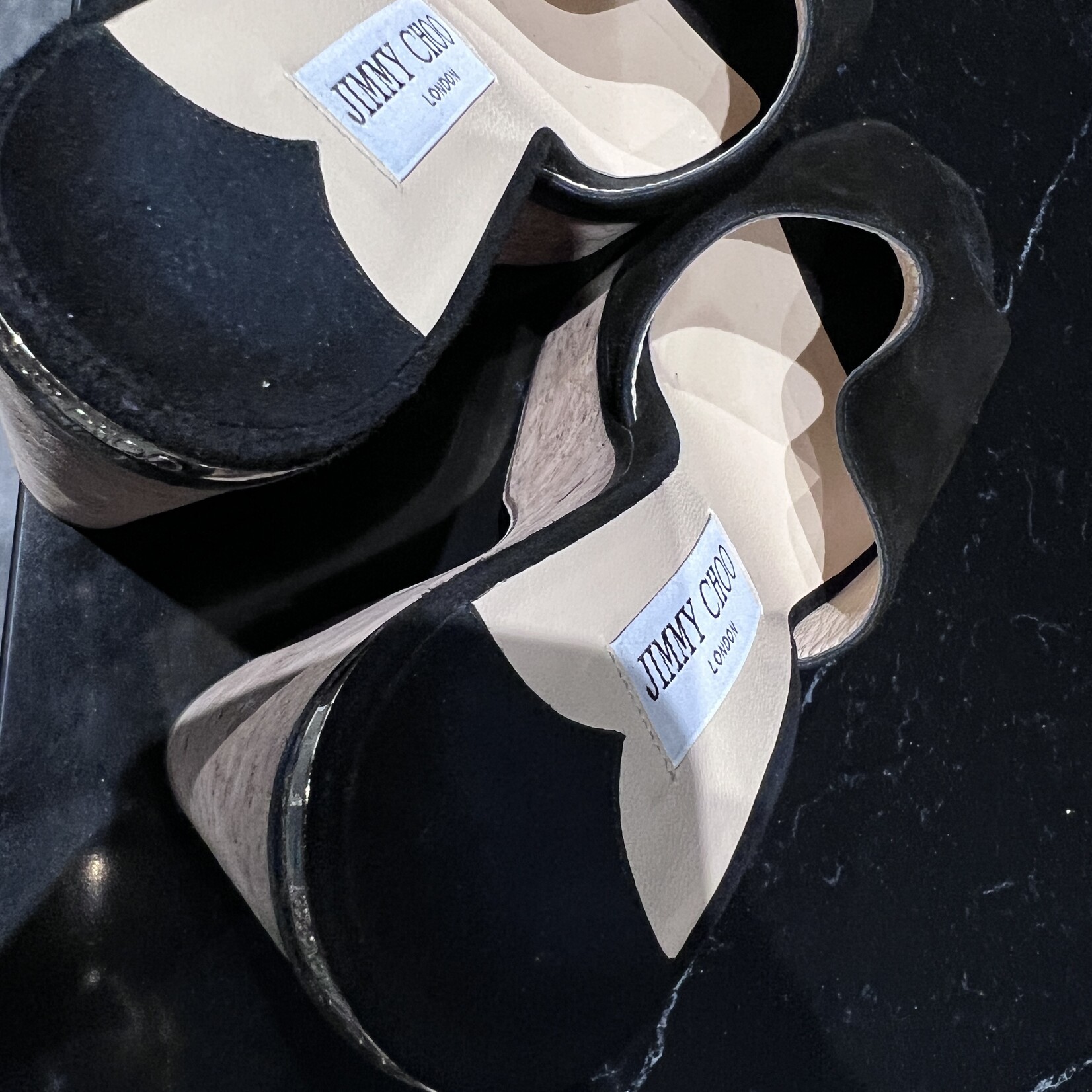 Jimmy Choo Jimmy Choo Suede Heels Black Deerskin - 38