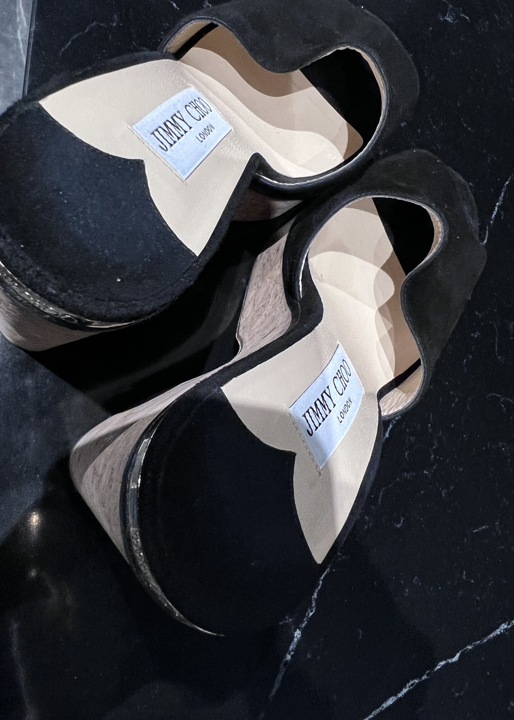 Jimmy Choo Jimmy Choo Suede Heels Black Deerskin - 38