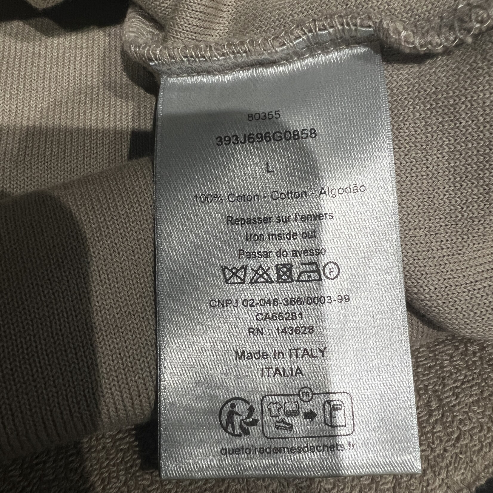 Christian Dior SOLD - Dior Terry Cotton T-Shirt