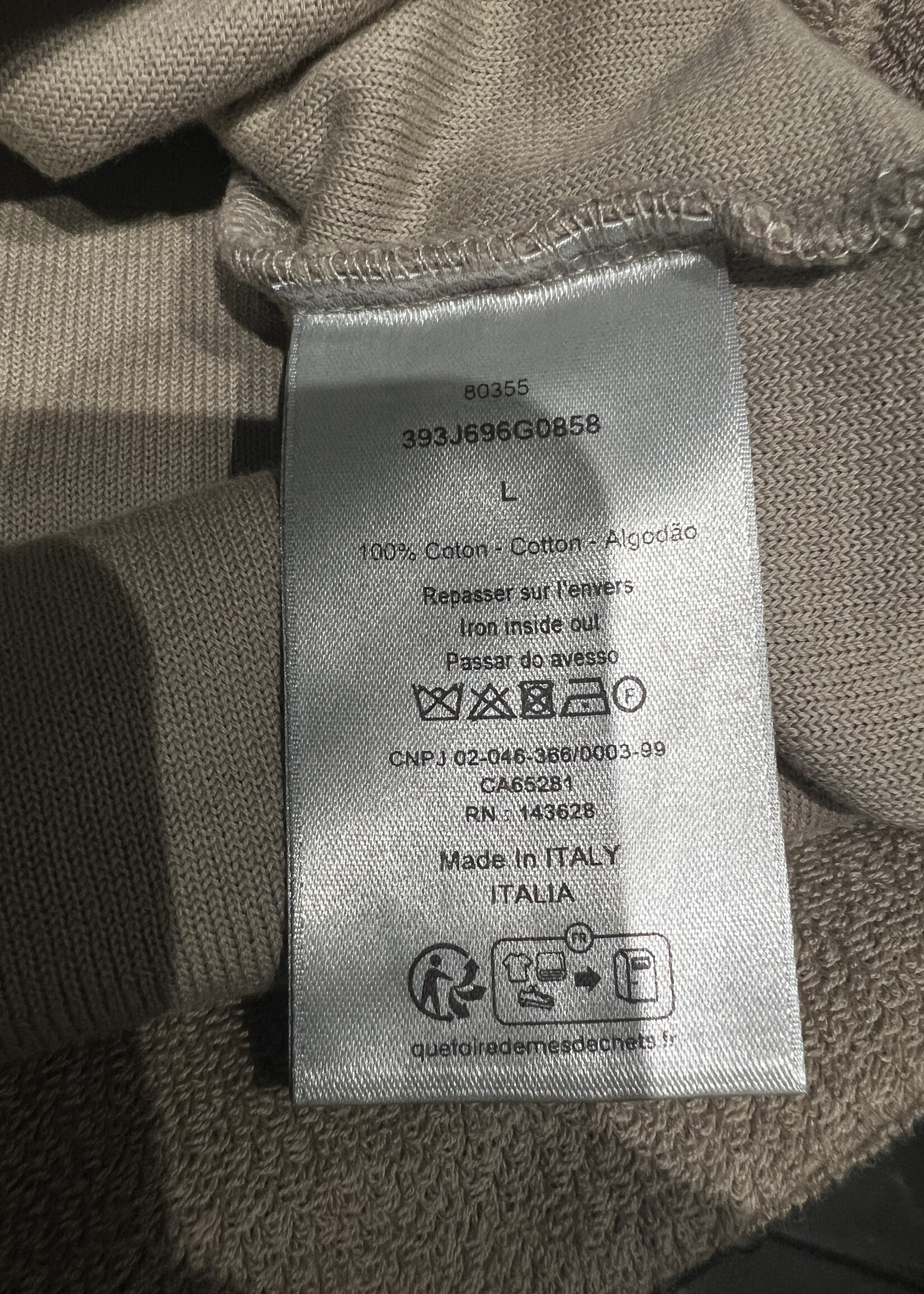 Christian Dior SOLD - Dior Terry Cotton T-Shirt