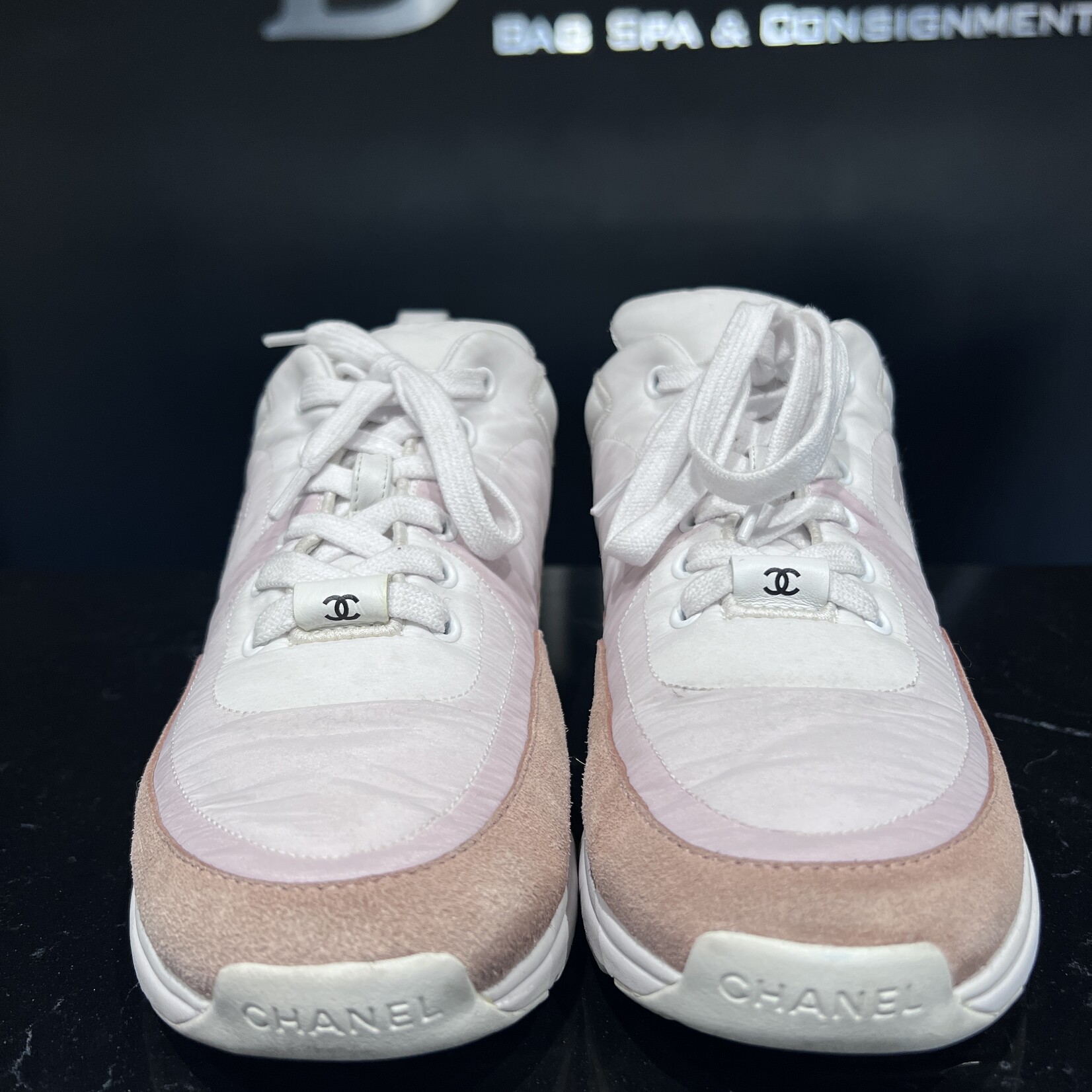 Chanel Chanel Nylon Suede CC Sneakers 36.5
