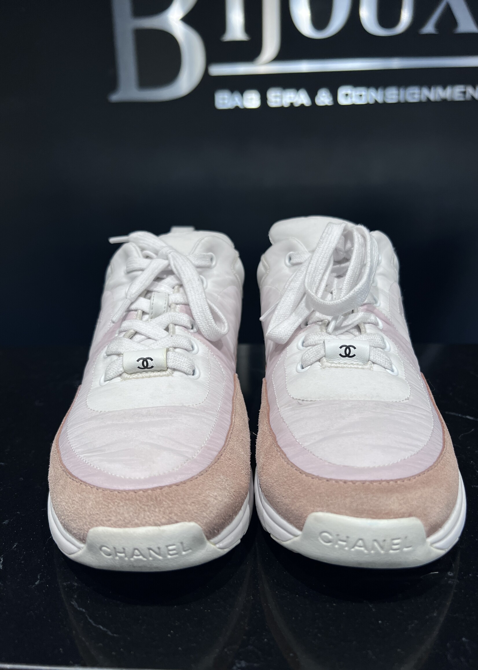 Chanel Chanel Nylon Suede CC Sneakers 36.5