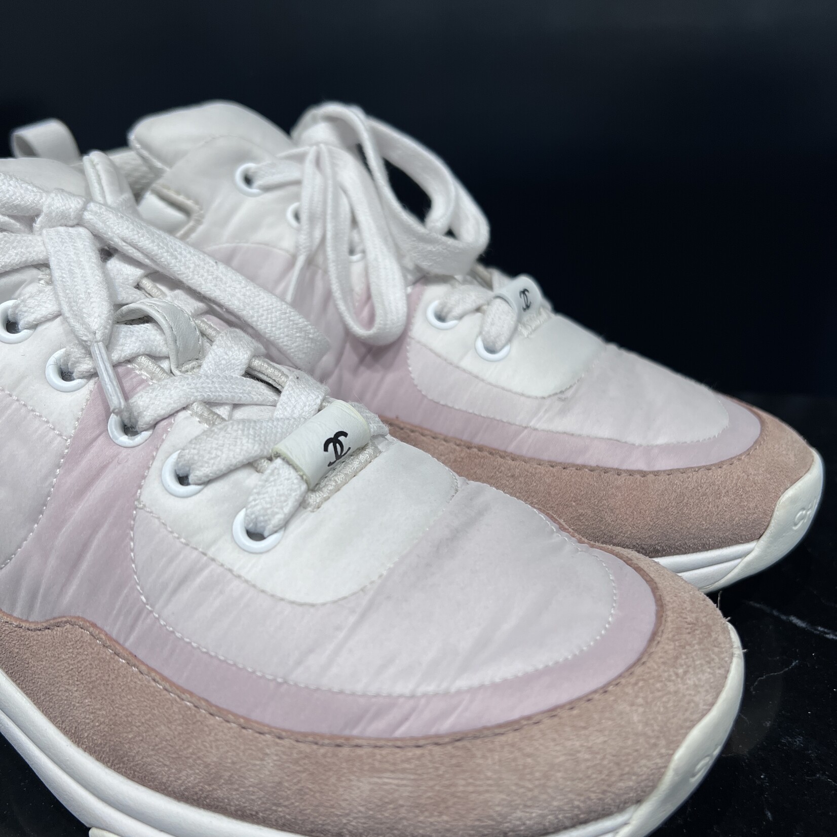 Chanel Chanel Nylon Suede CC Sneakers 36.5