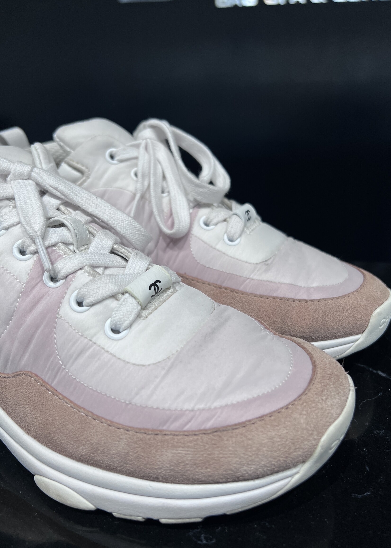 Chanel Chanel Nylon Suede CC Sneakers 36.5