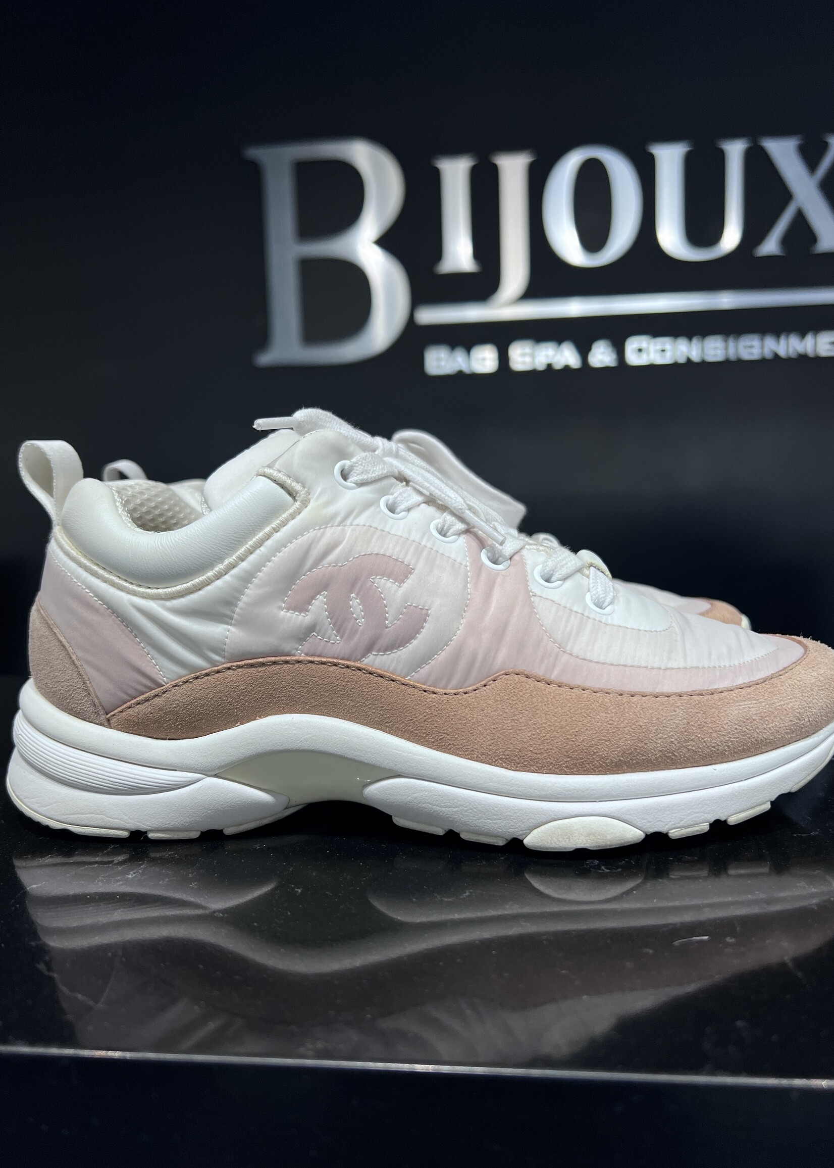 Chanel Chanel Nylon Suede CC Sneakers 36.5