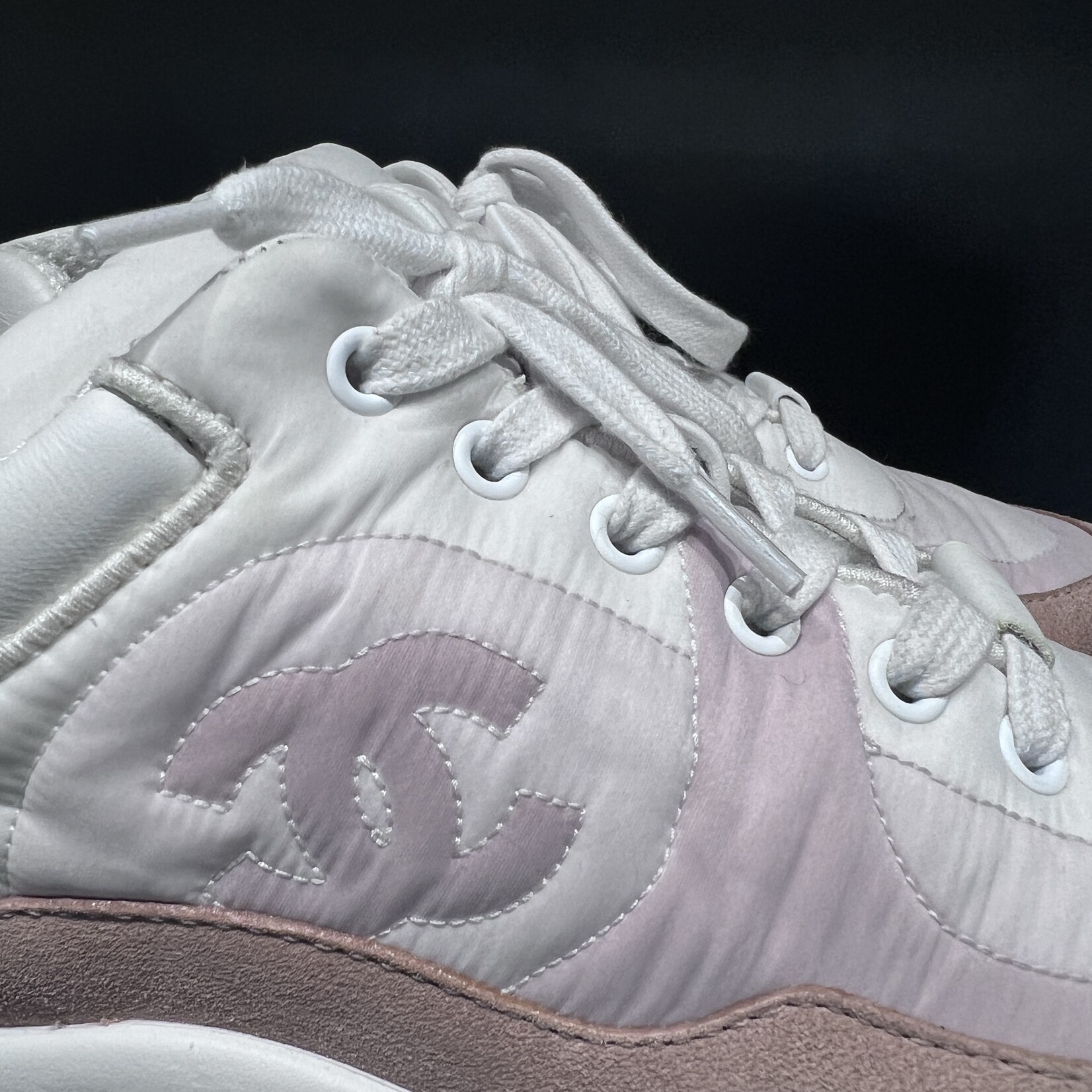 Chanel Chanel Nylon Suede CC Sneakers 36.5