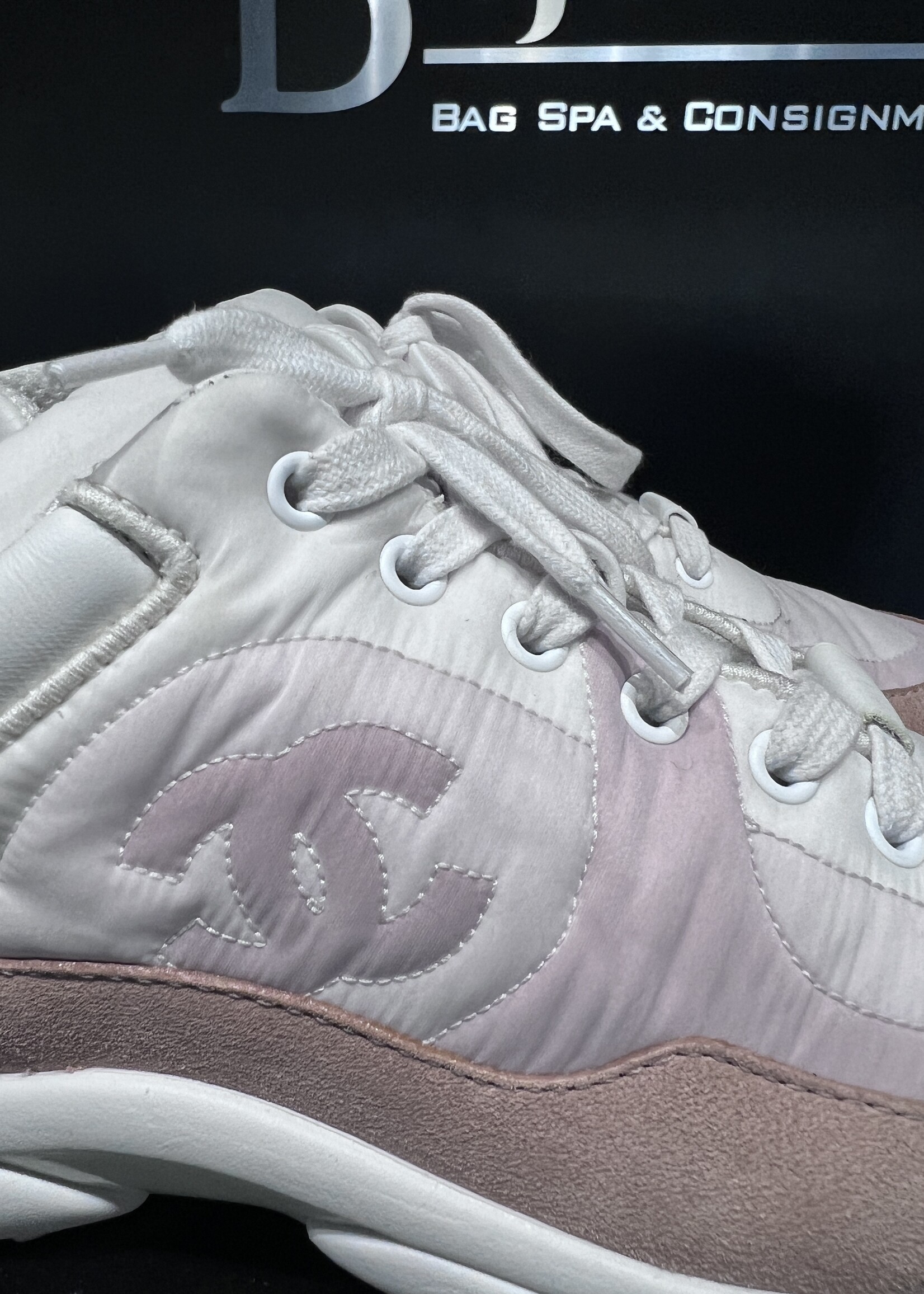 Chanel Chanel Nylon Suede CC Sneakers 36.5