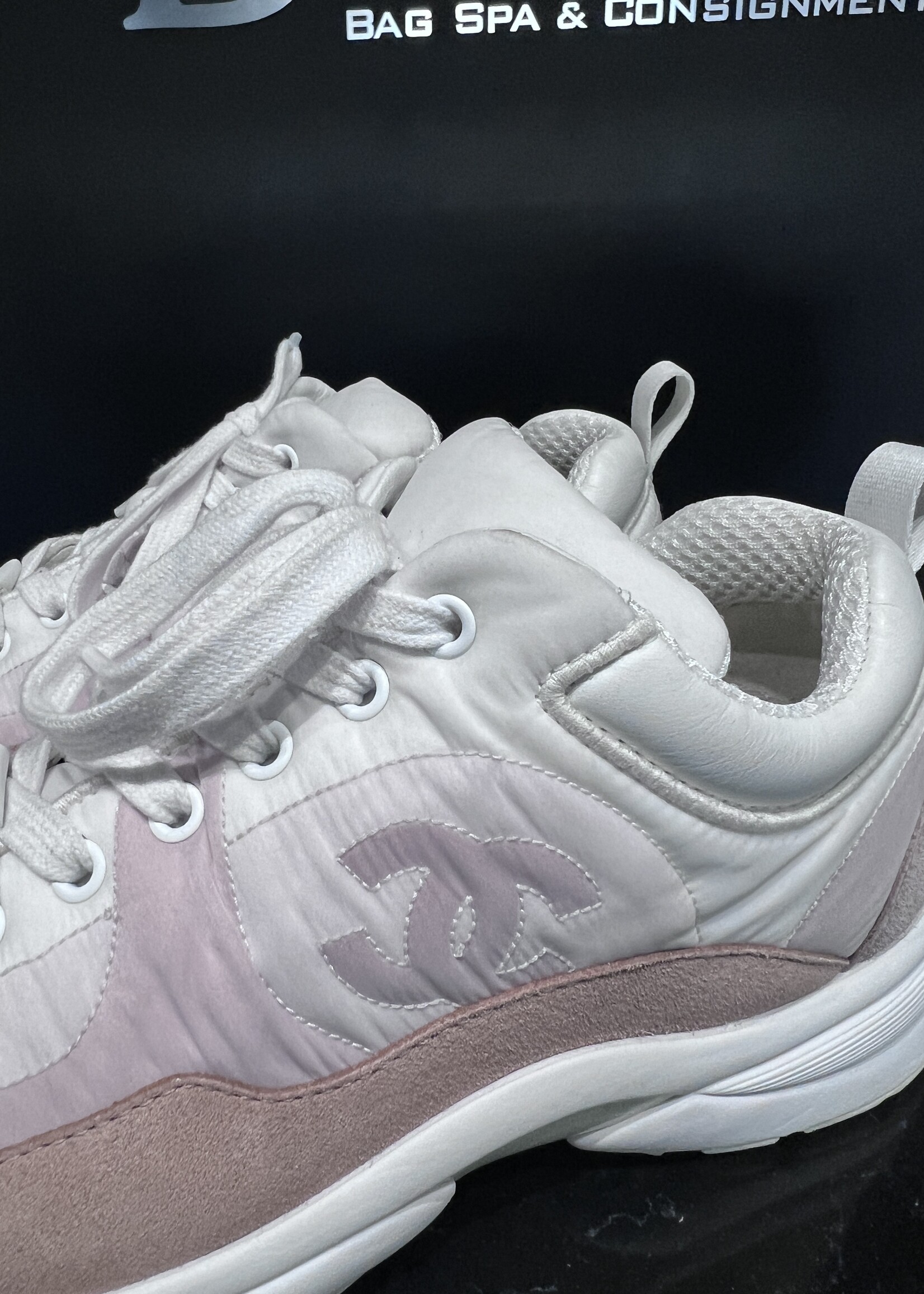 Chanel Chanel Nylon Suede CC Sneakers 36.5