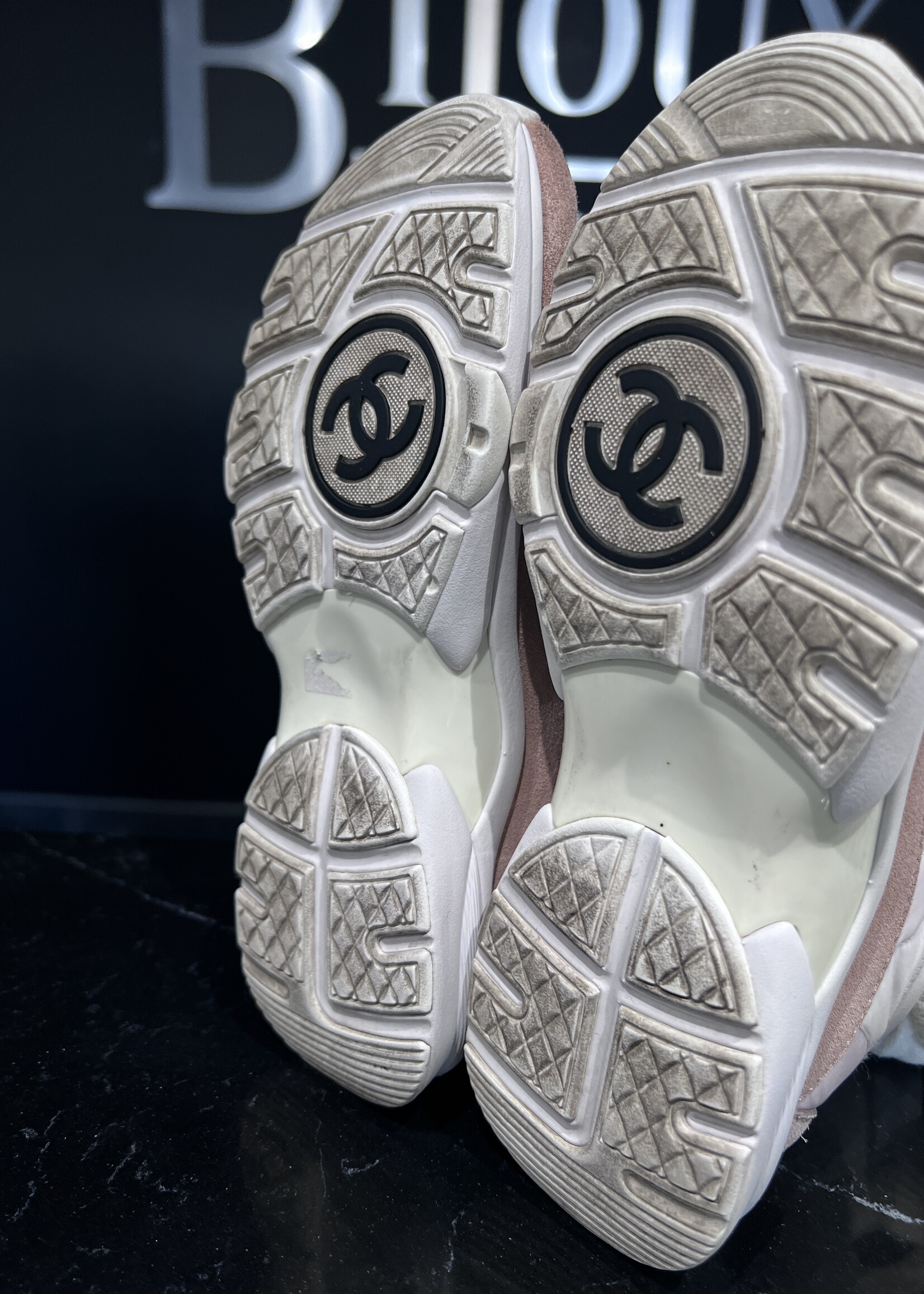 Chanel Chanel Nylon Suede CC Sneakers 36.5