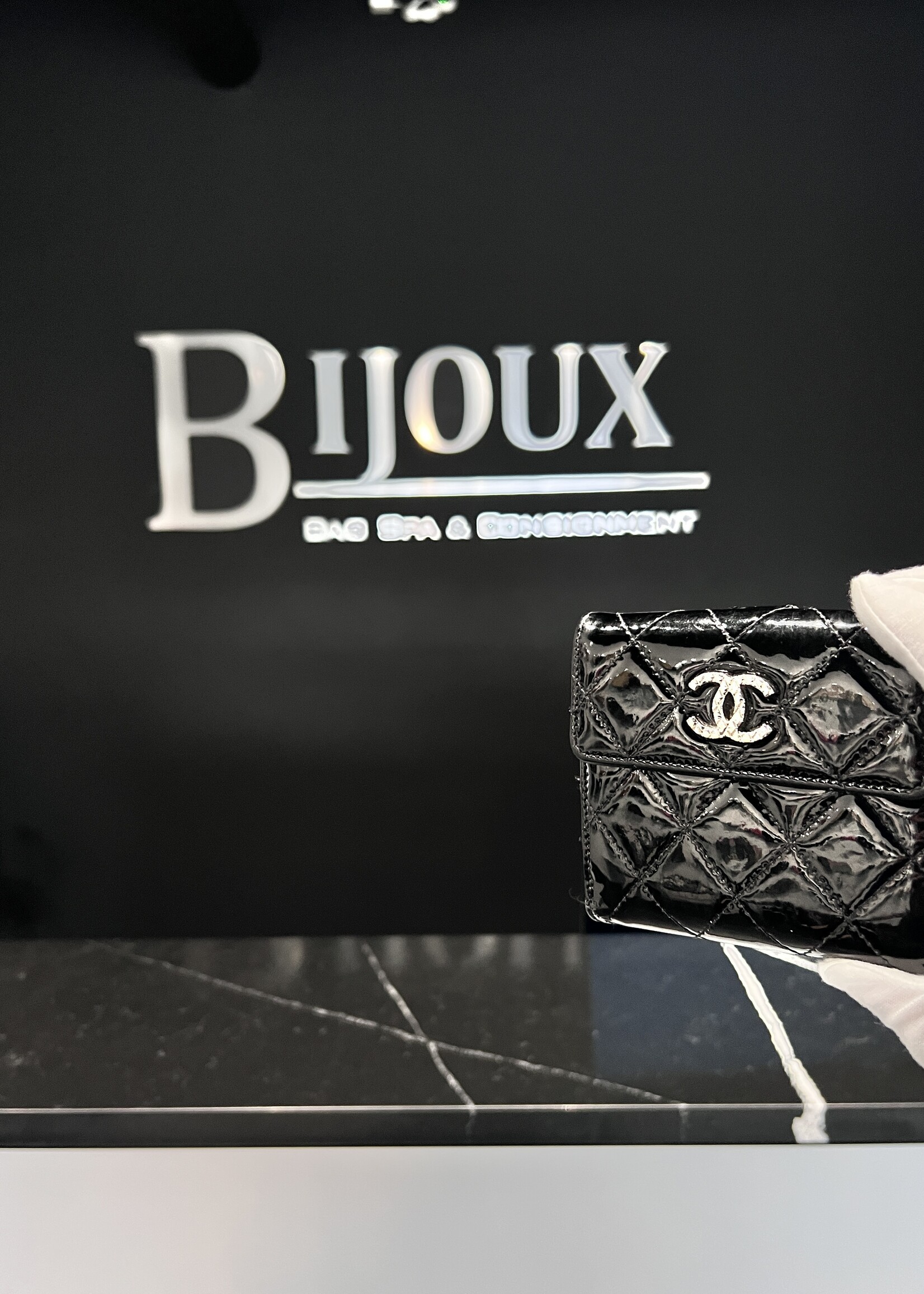 Chanel SOLD - Chanel Brillant Patent Wallet Black