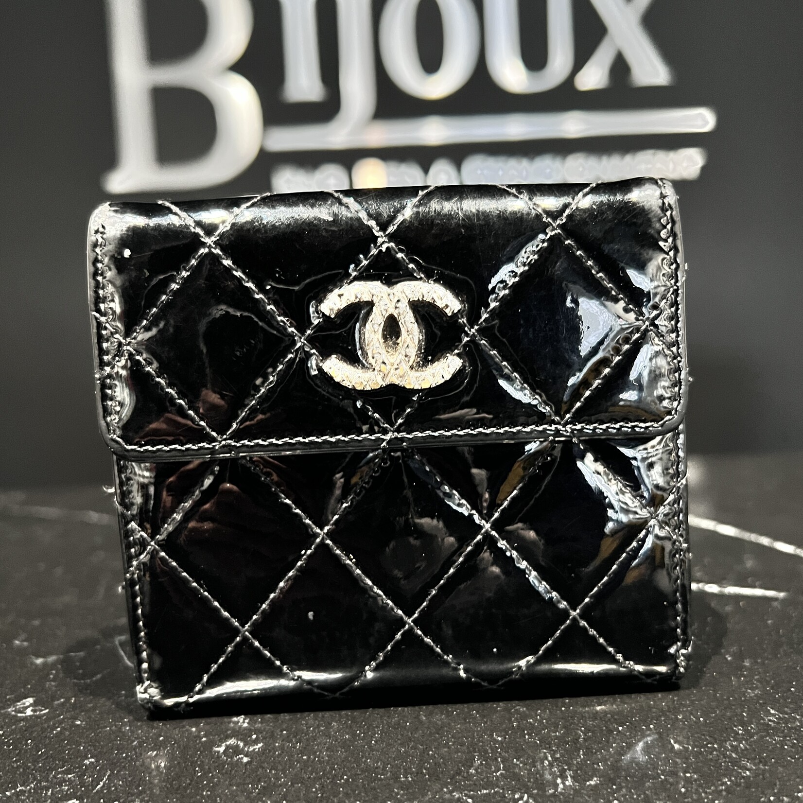 Chanel SOLD - Chanel Brillant Patent Wallet Black