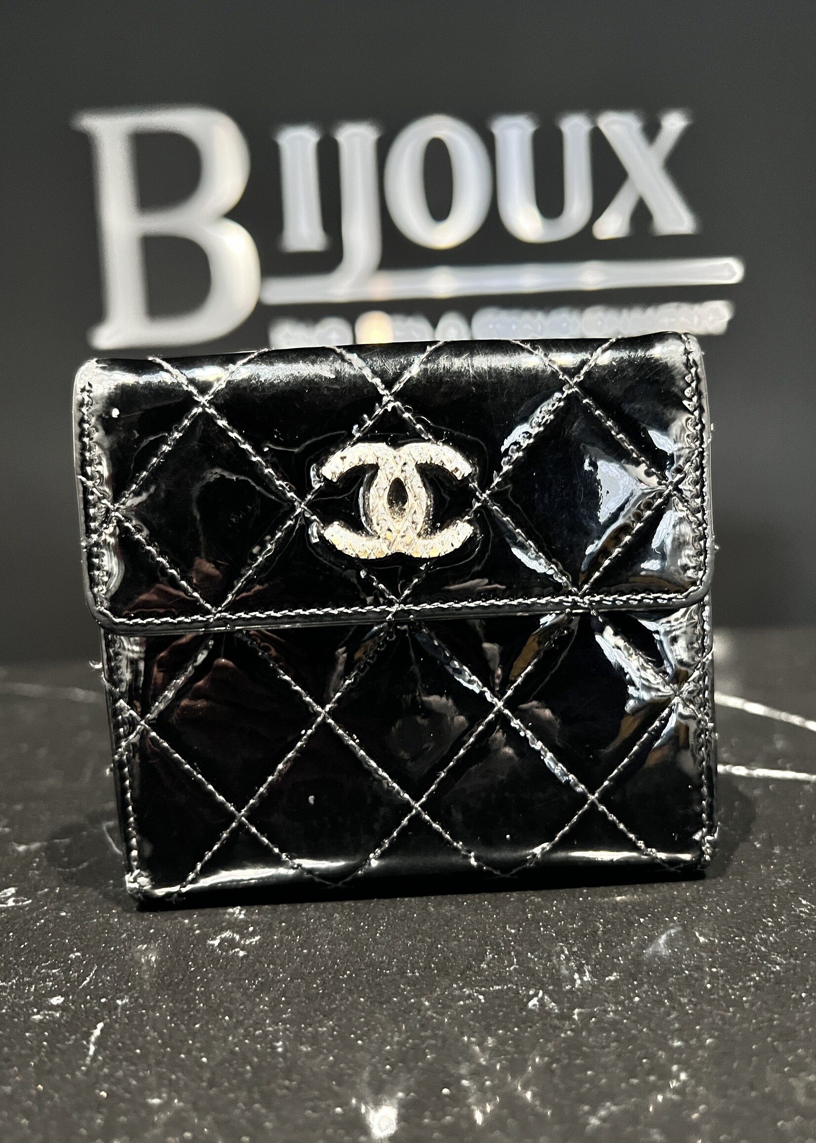 Chanel SOLD - Chanel Brillant Patent Wallet Black