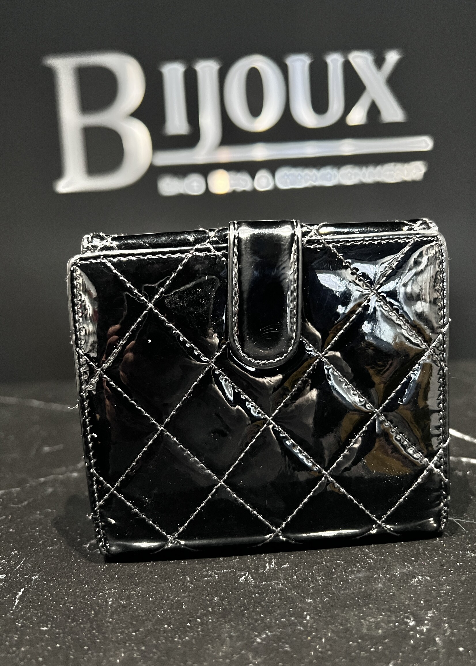 Chanel SOLD - Chanel Brillant Patent Wallet Black