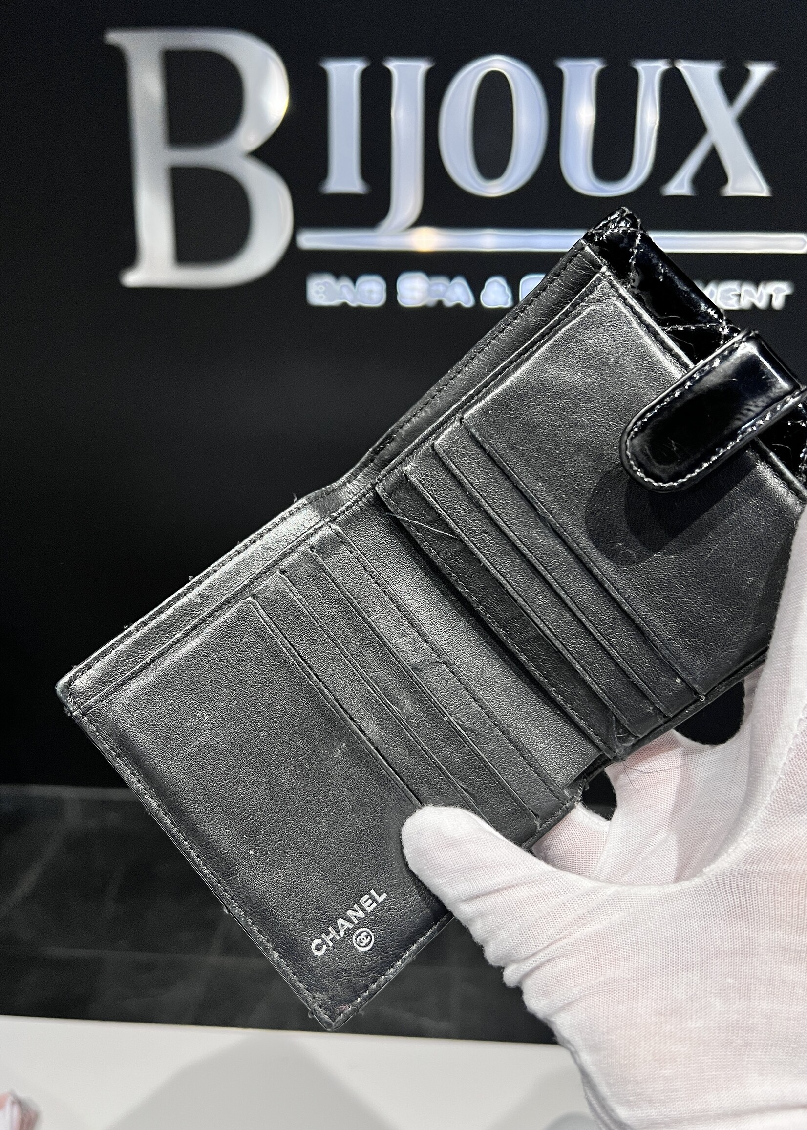 Chanel SOLD - Chanel Brillant Patent Wallet Black