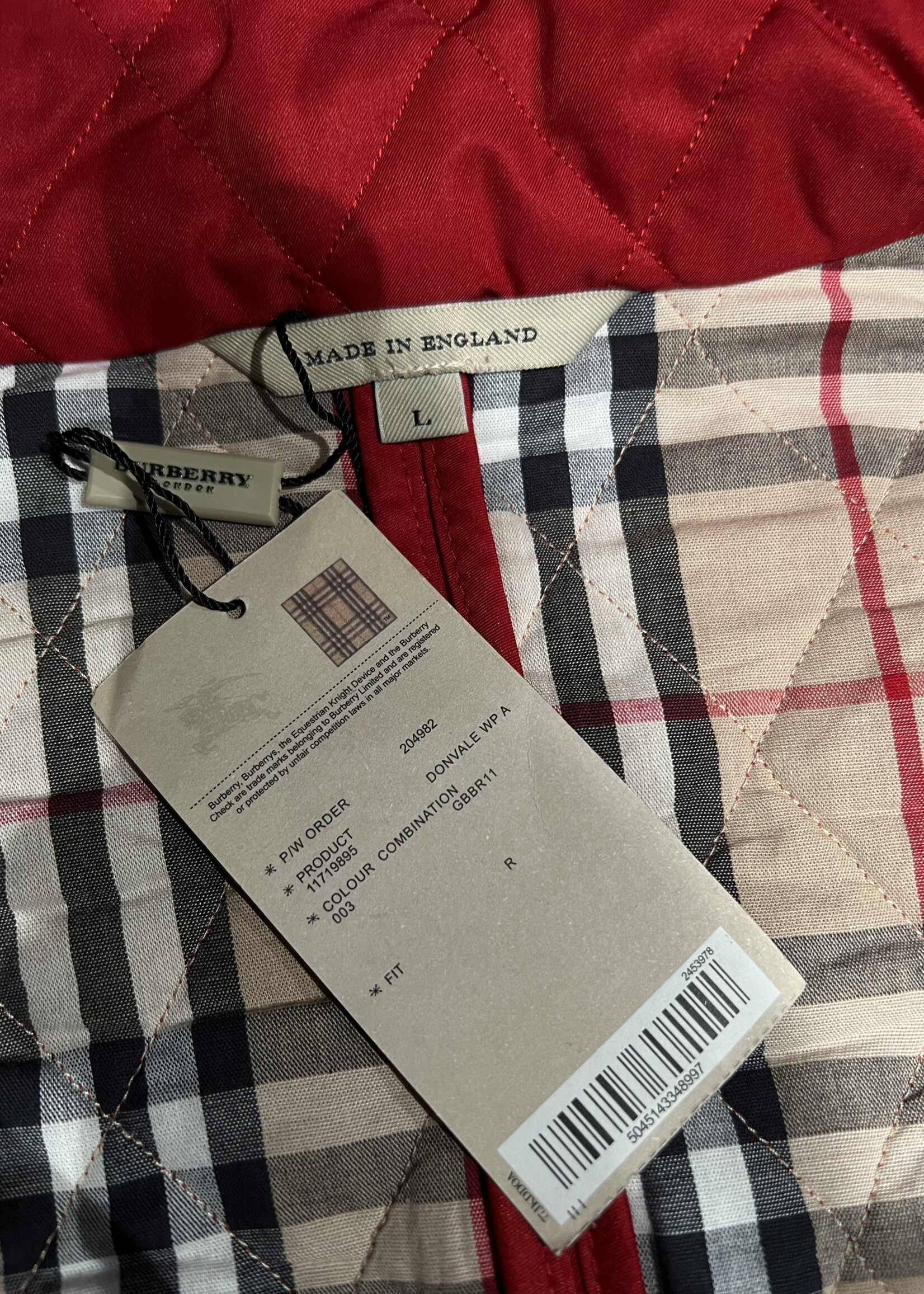 Burberry Burberry Quilted Red Jacket- US L