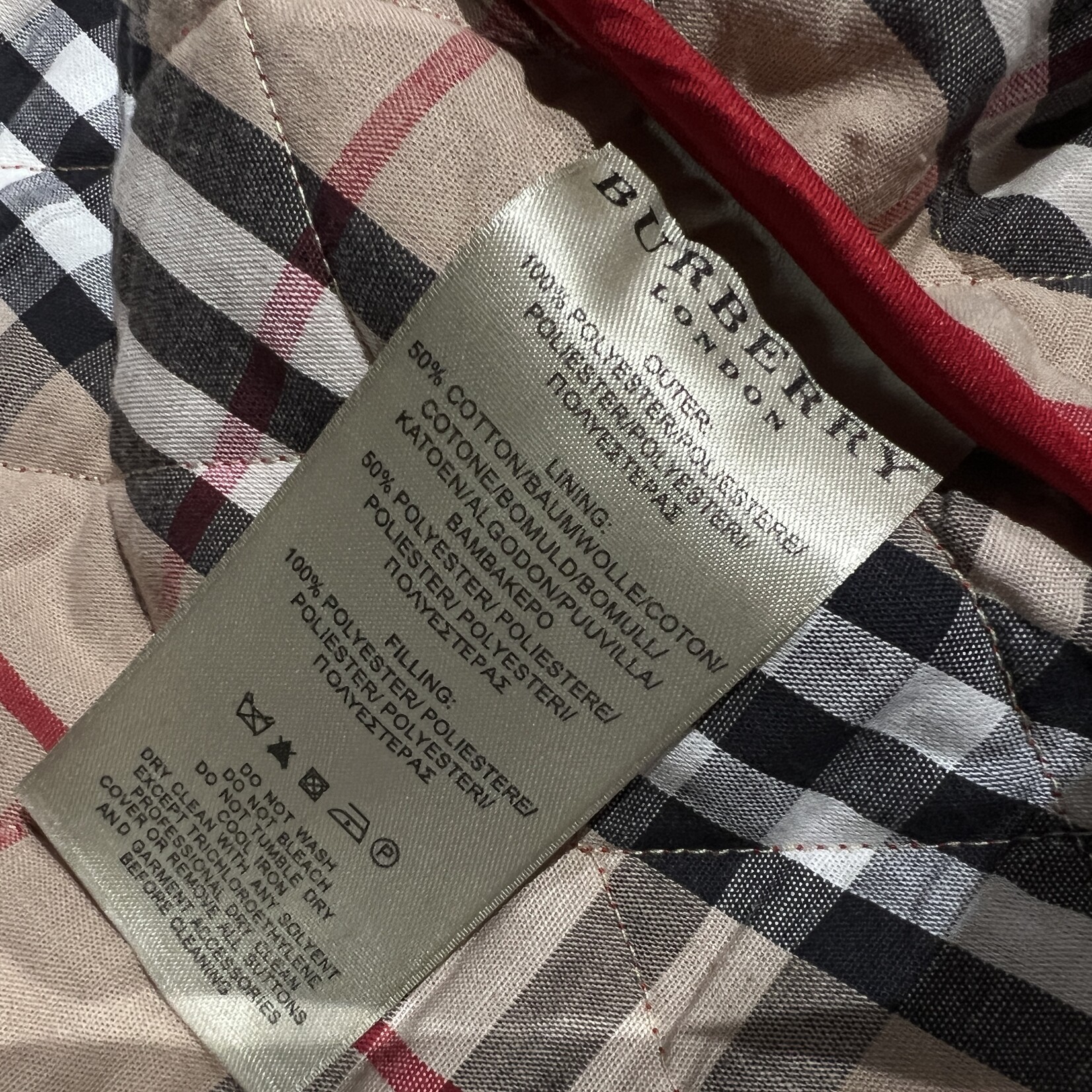 Burberry Burberry Quilted Red Jacket