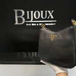 Prada SOLD- Prada Vitello Daino Messenger Hobo Black