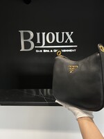 Prada SOLD- Prada Vitello Daino Messenger Hobo Black