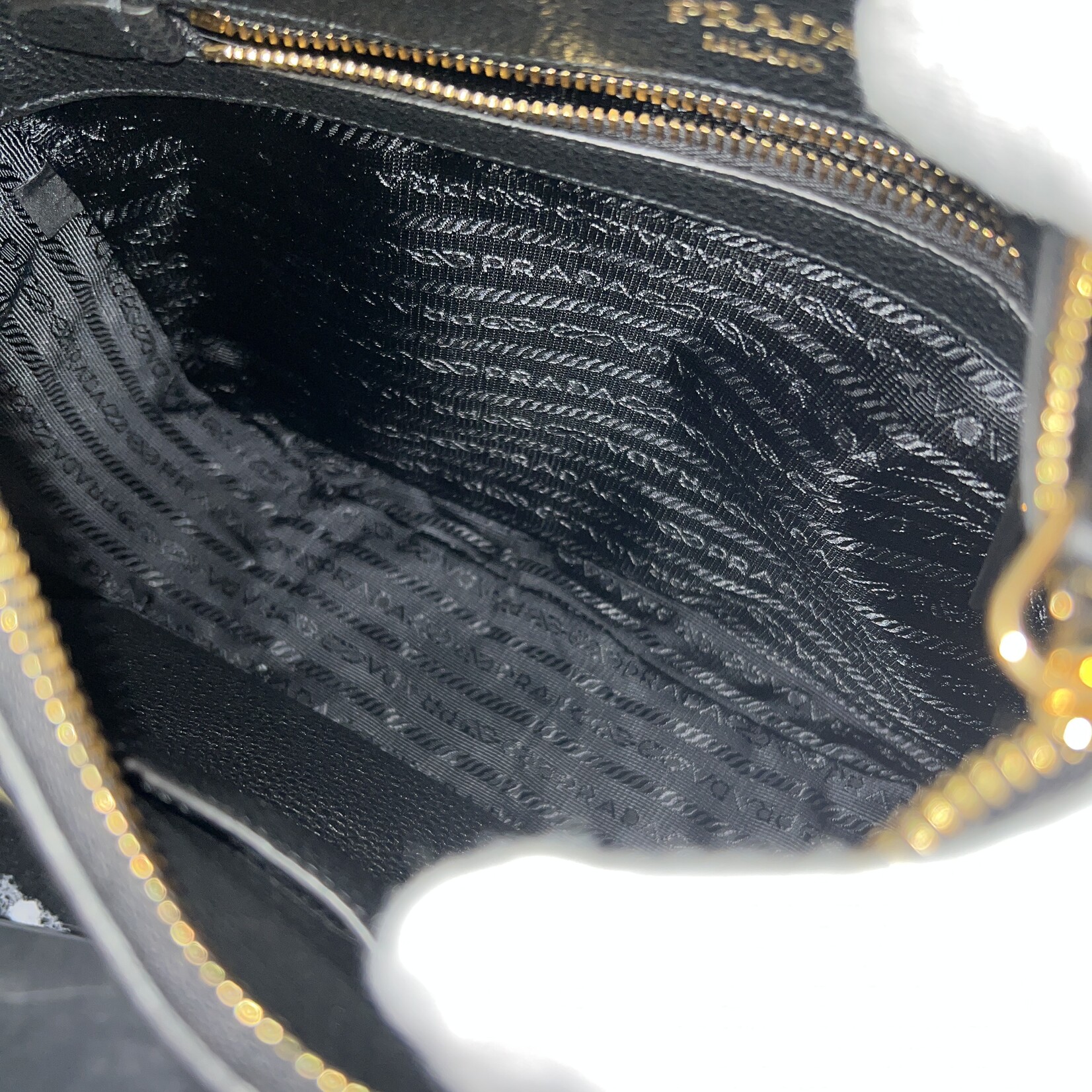 Prada SOLD- Prada Vitello Daino  Messenger Hobo Black
