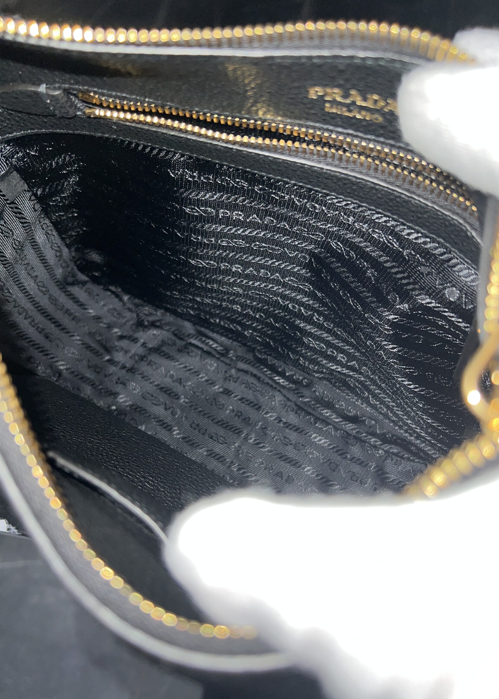 Prada SOLD- Prada Vitello Daino  Messenger Hobo Black