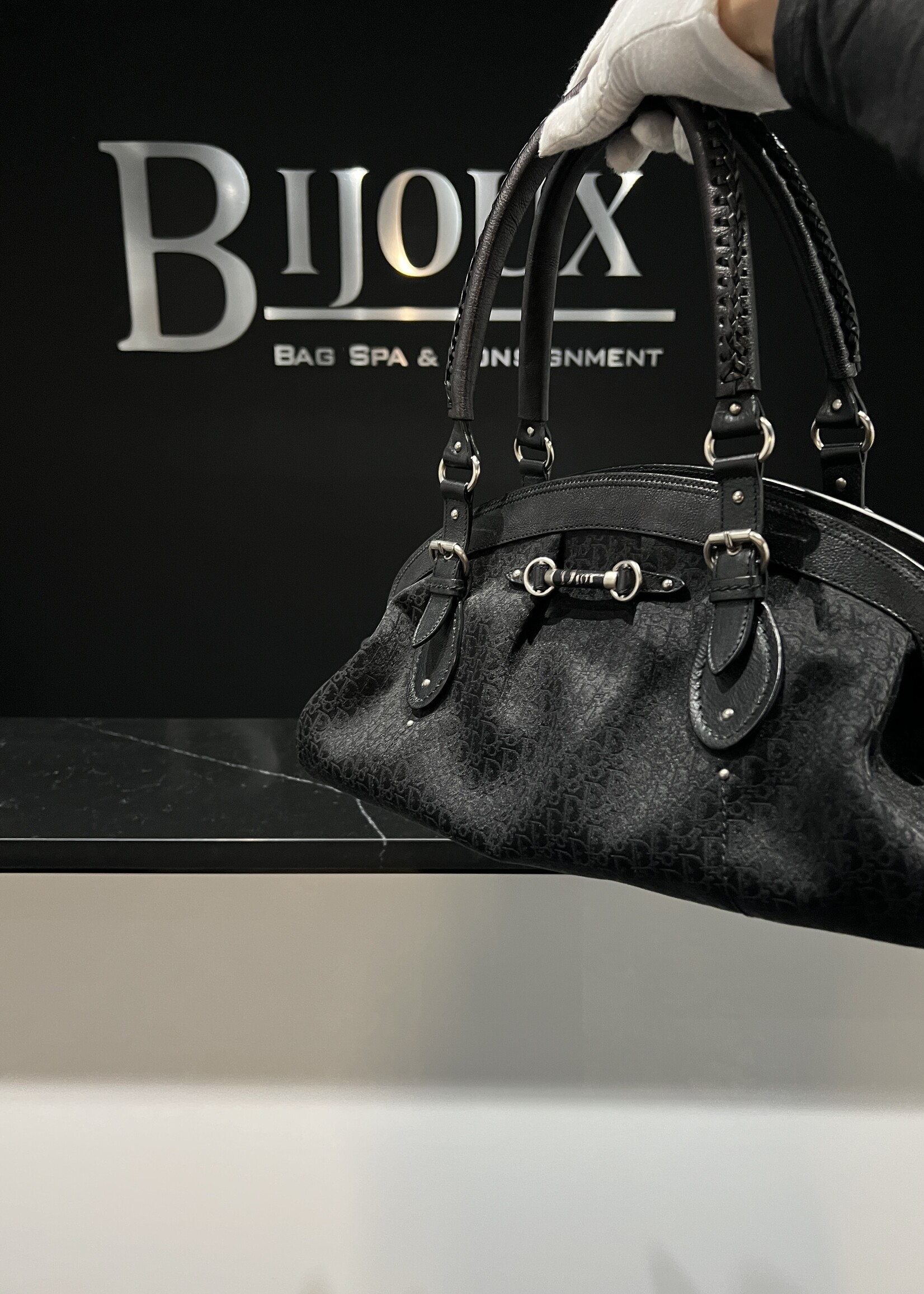 Christian Dior SOLD- Dior Black Monogram Satchel Bag