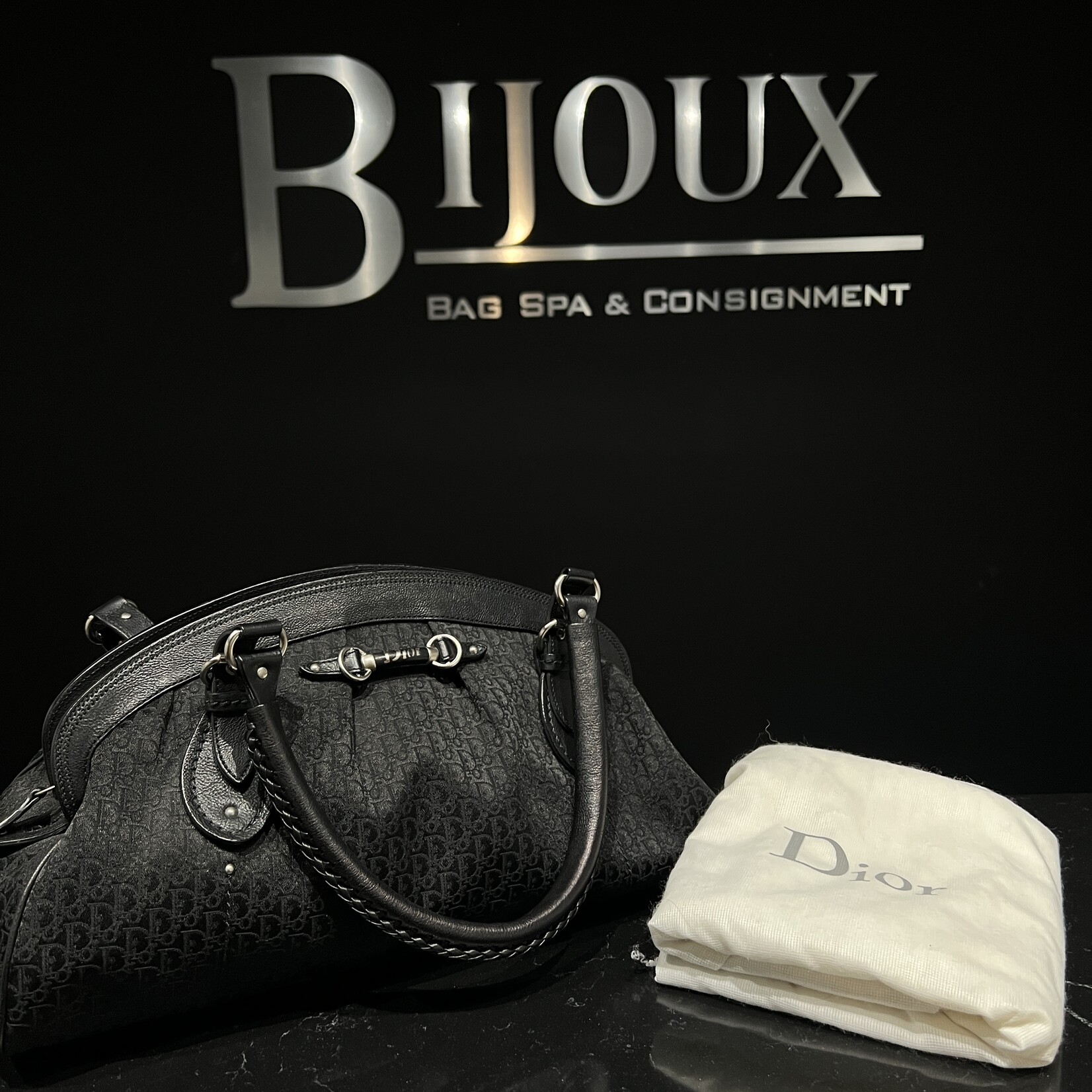 Christian Dior SOLD- Dior Black Monogram Satchel Bag