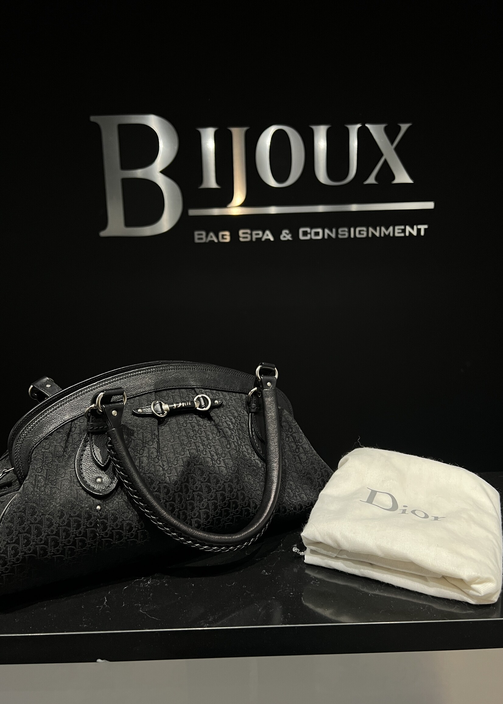 Christian Dior SOLD- Dior Black Monogram Satchel Bag