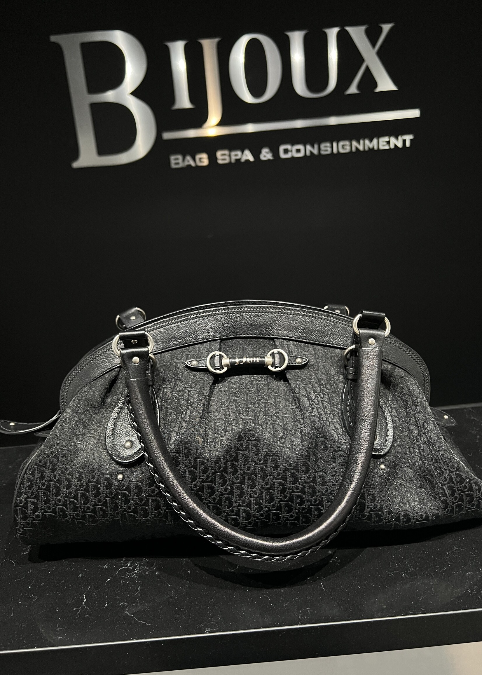 Christian Dior SOLD- Dior Black Monogram Satchel Bag