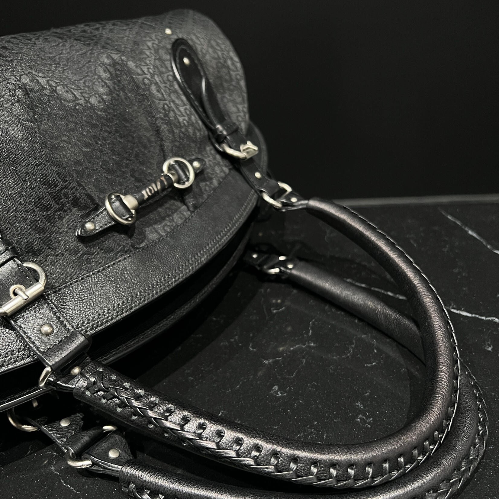 Christian Dior SOLD- Dior Black Monogram Satchel Bag