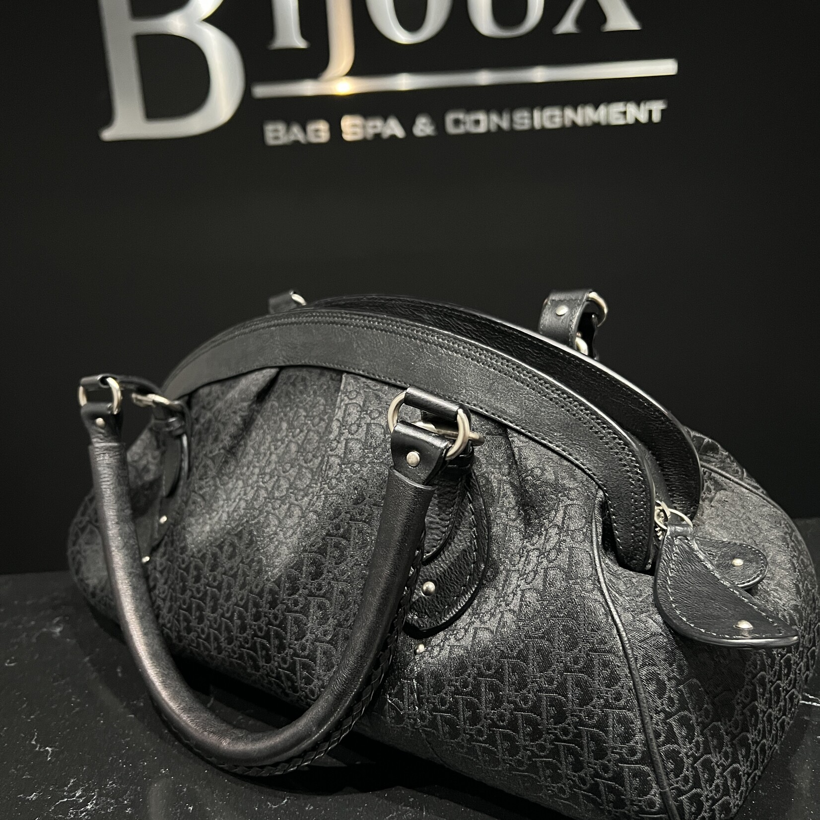 Christian Dior SOLD- Dior Black Monogram Satchel Bag