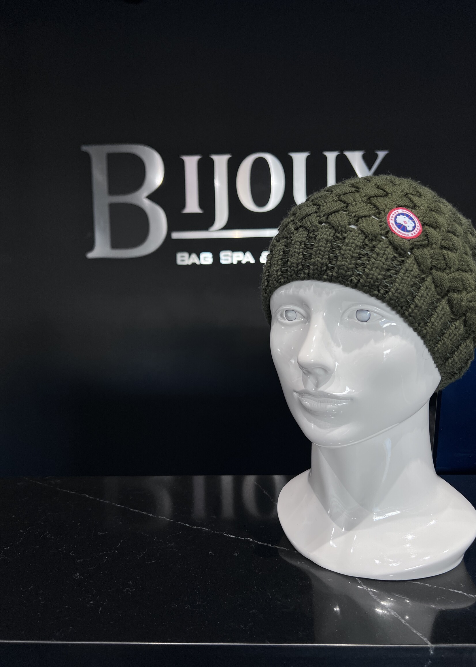 SOLD - Canada Goose Green Knitted Toque