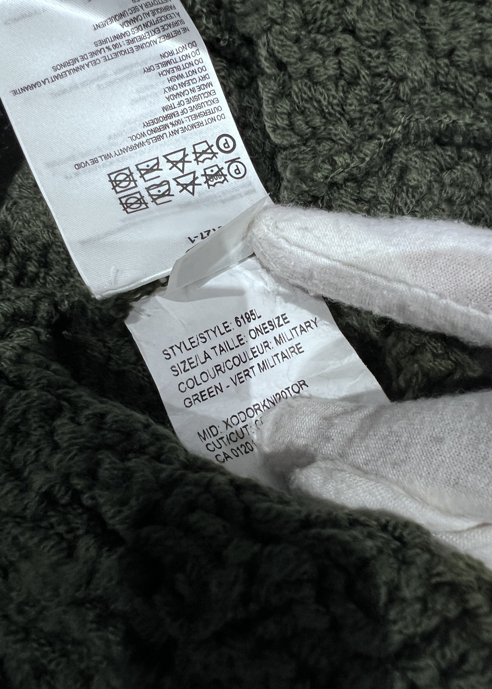 SOLD - Canada Goose Green Knitted Toque