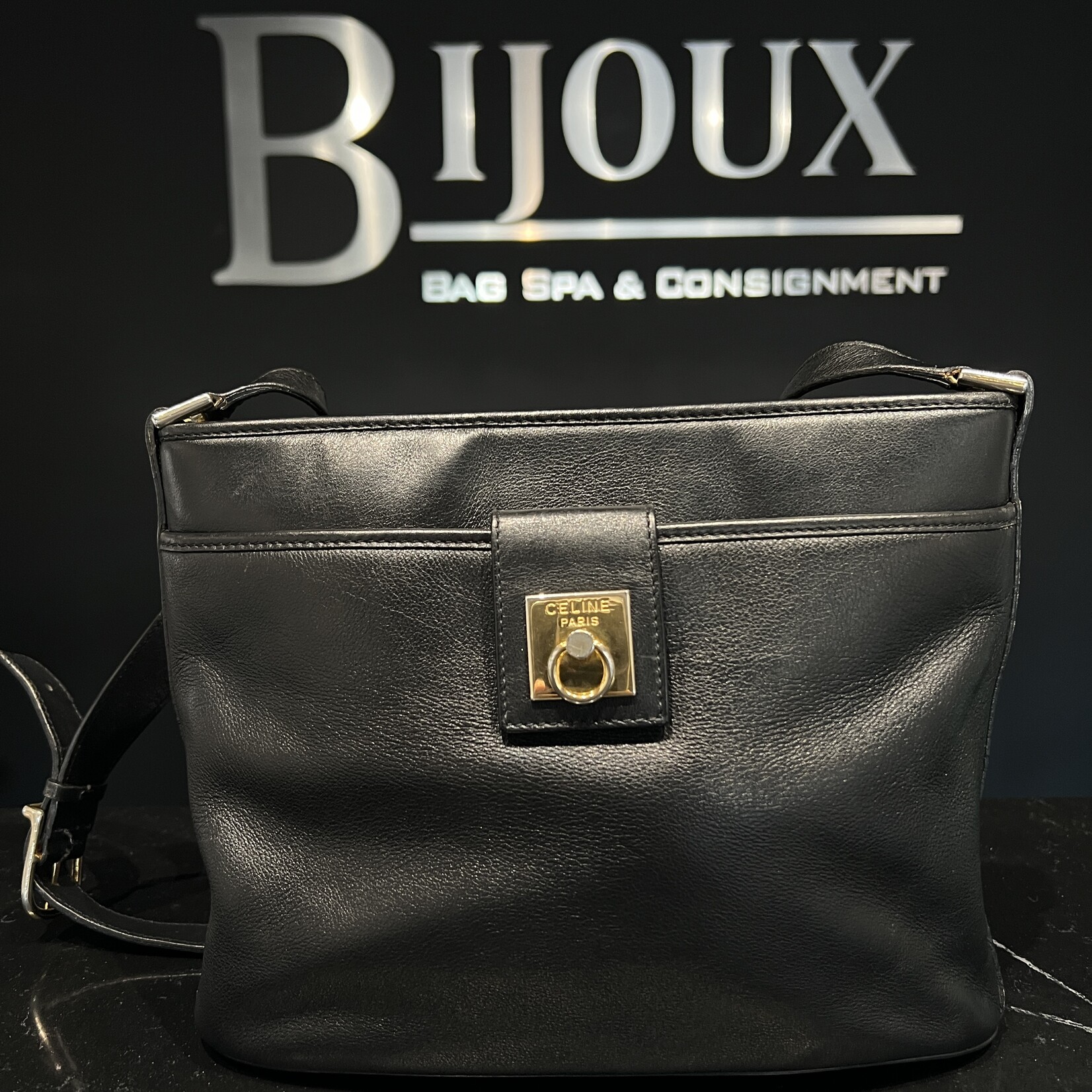 Celine SOLD- Celine Black Leather Bag