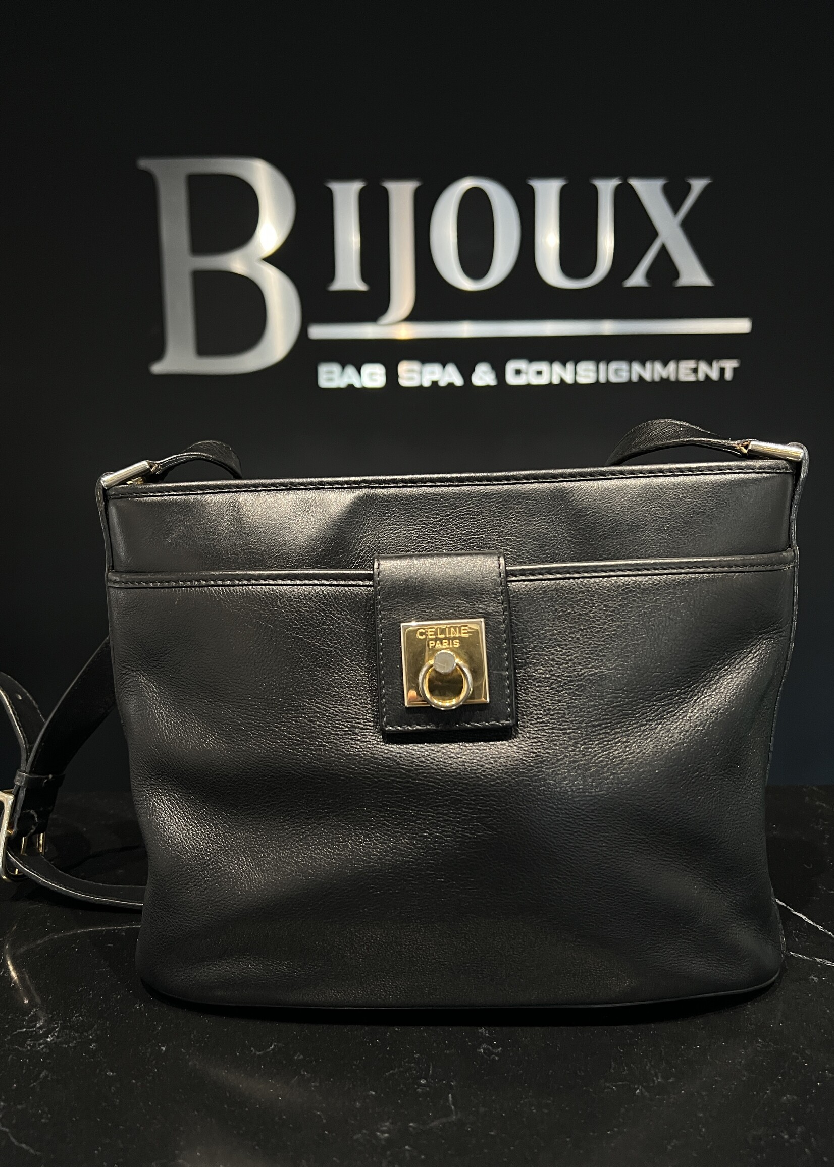 Celine SOLD- Celine Black Leather Bag