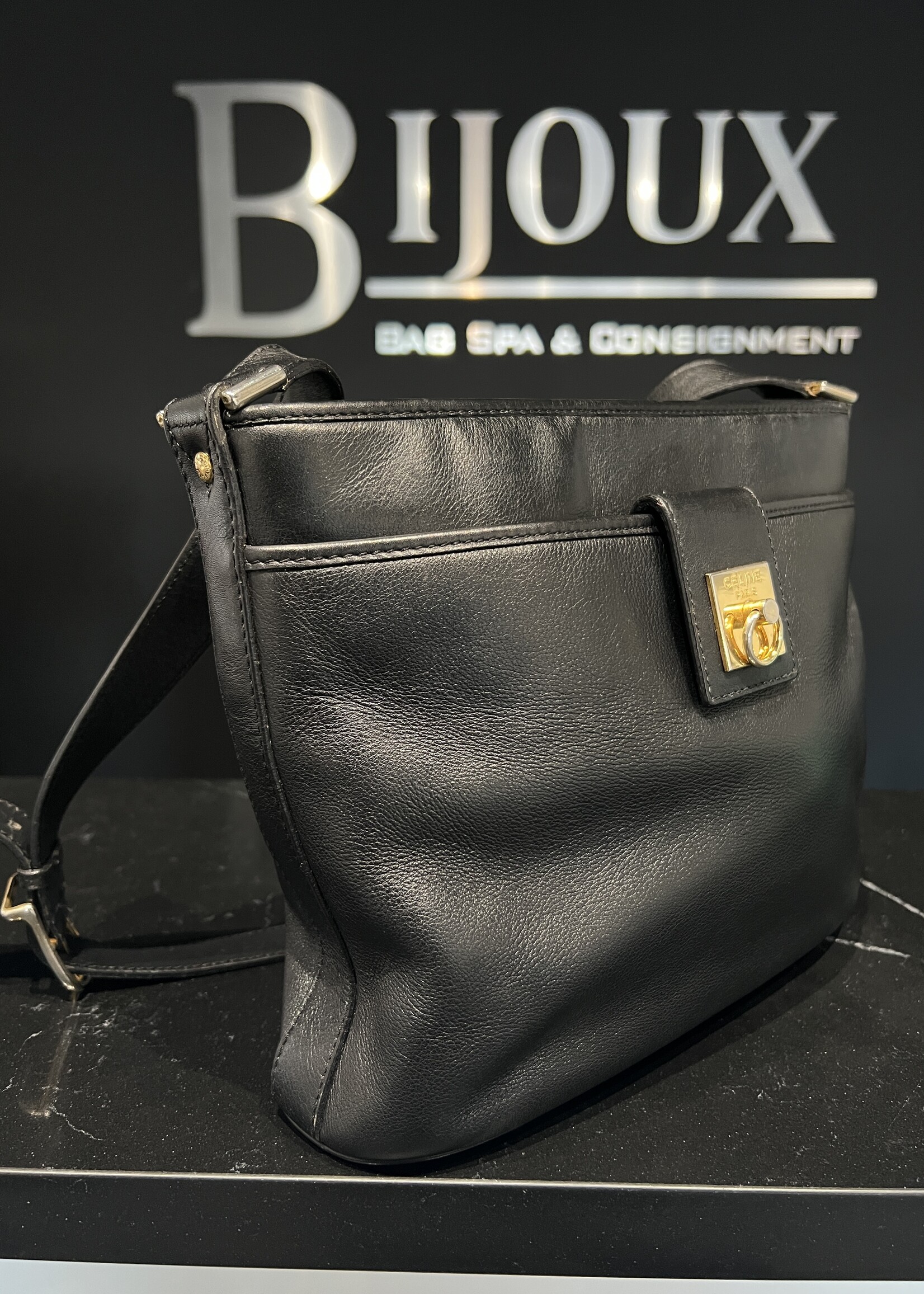 Celine SOLD- Celine Black Leather Bag