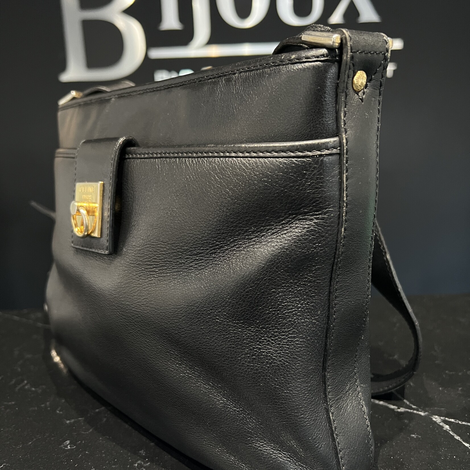 Celine SOLD- Celine Black Leather Bag