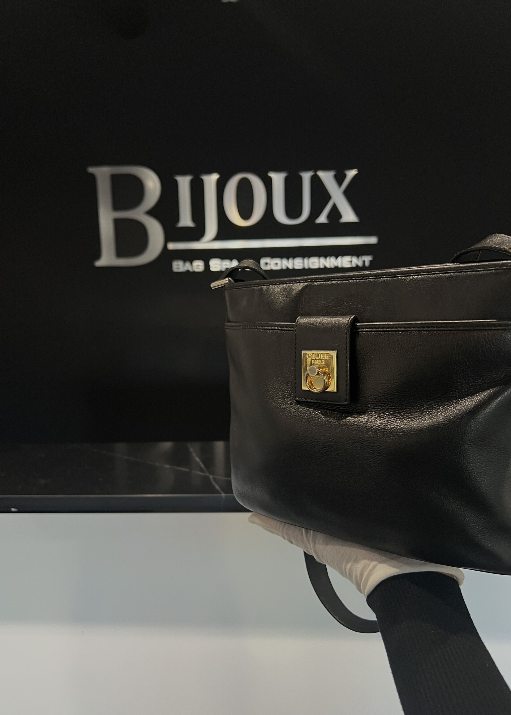 Celine SOLD- Celine Black Leather Bag