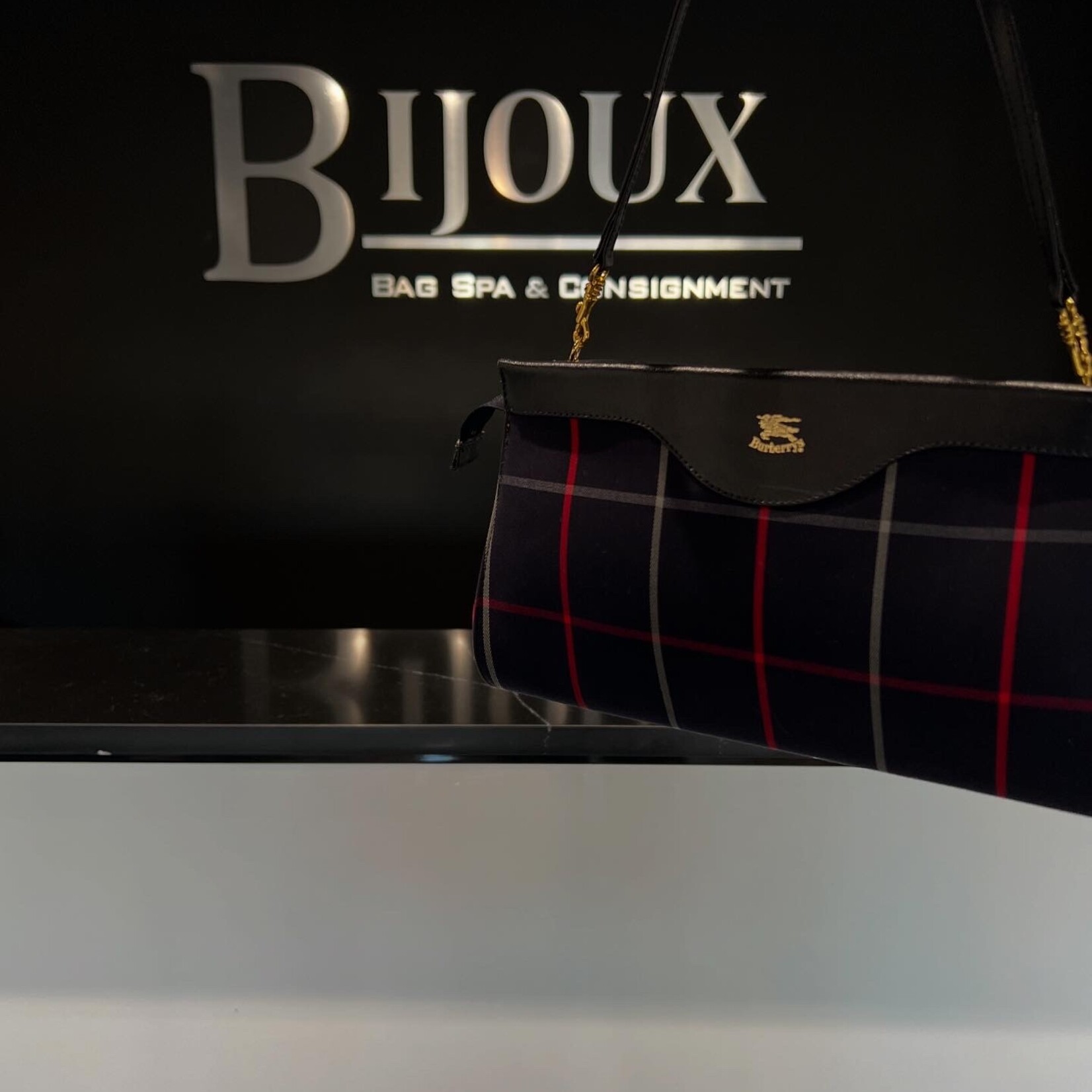 Burberry SOLD - Burberry Crossbody Navy/Red