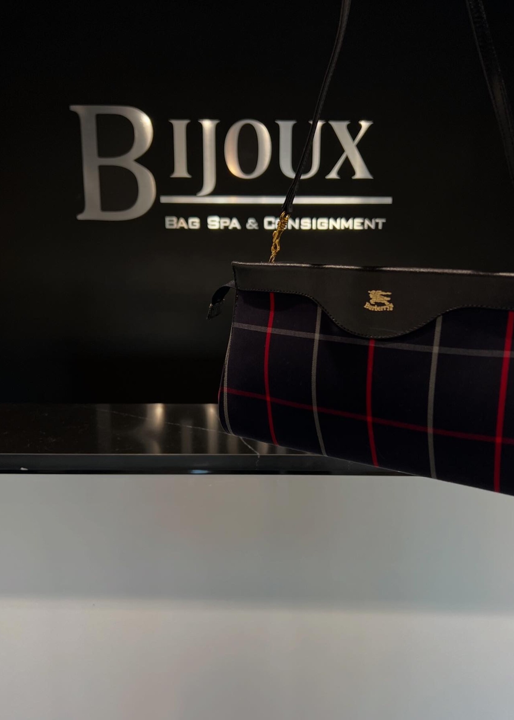 Burberry SOLD - Burberry Crossbody Navy/Red