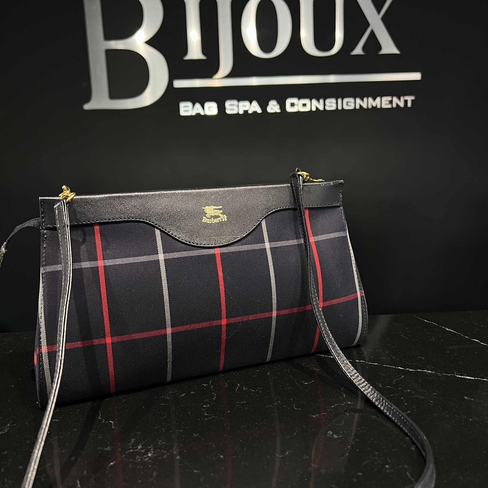 Burberry SOLD - Burberry Crossbody Navy/Red